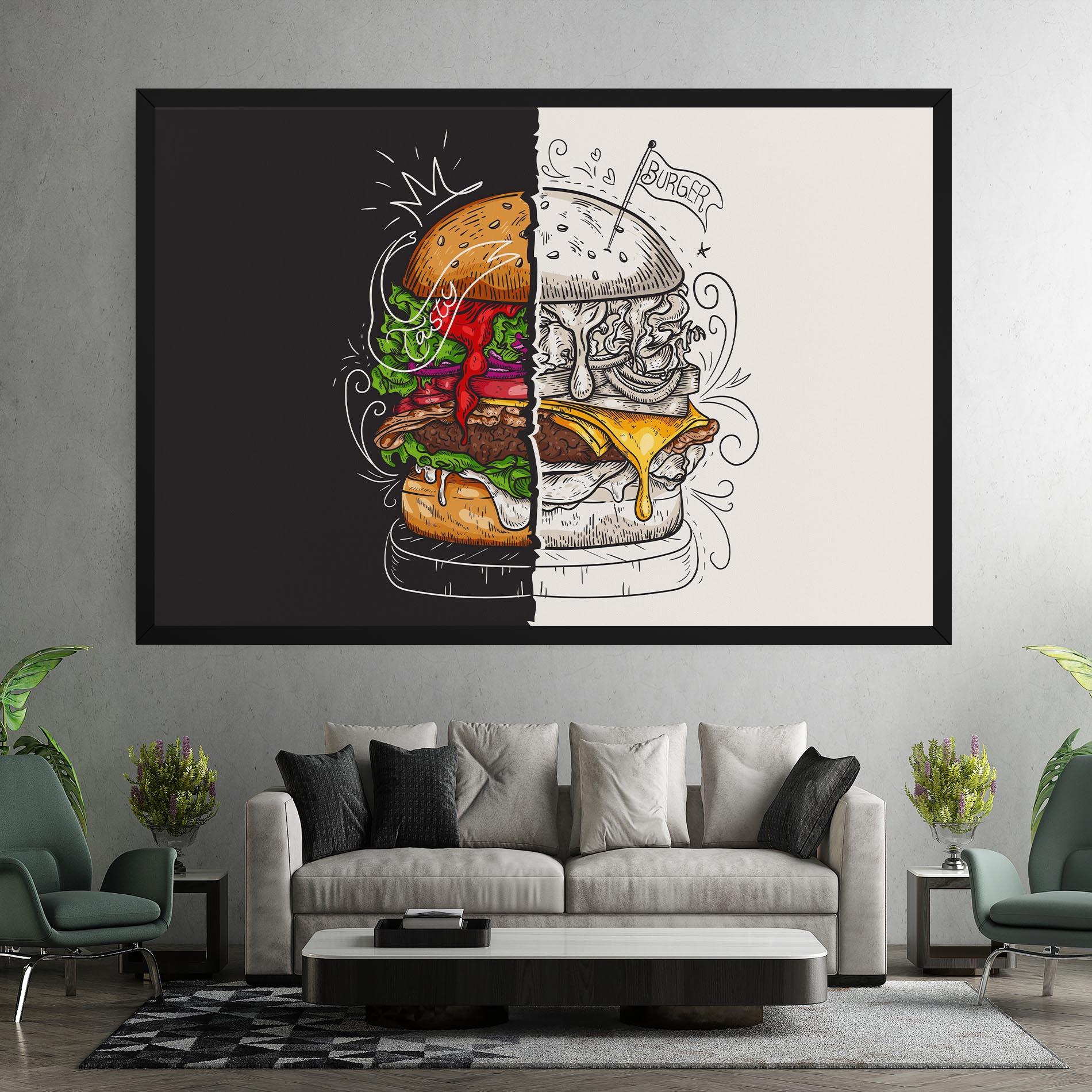 Leinwandbild Burger Art mockup 7