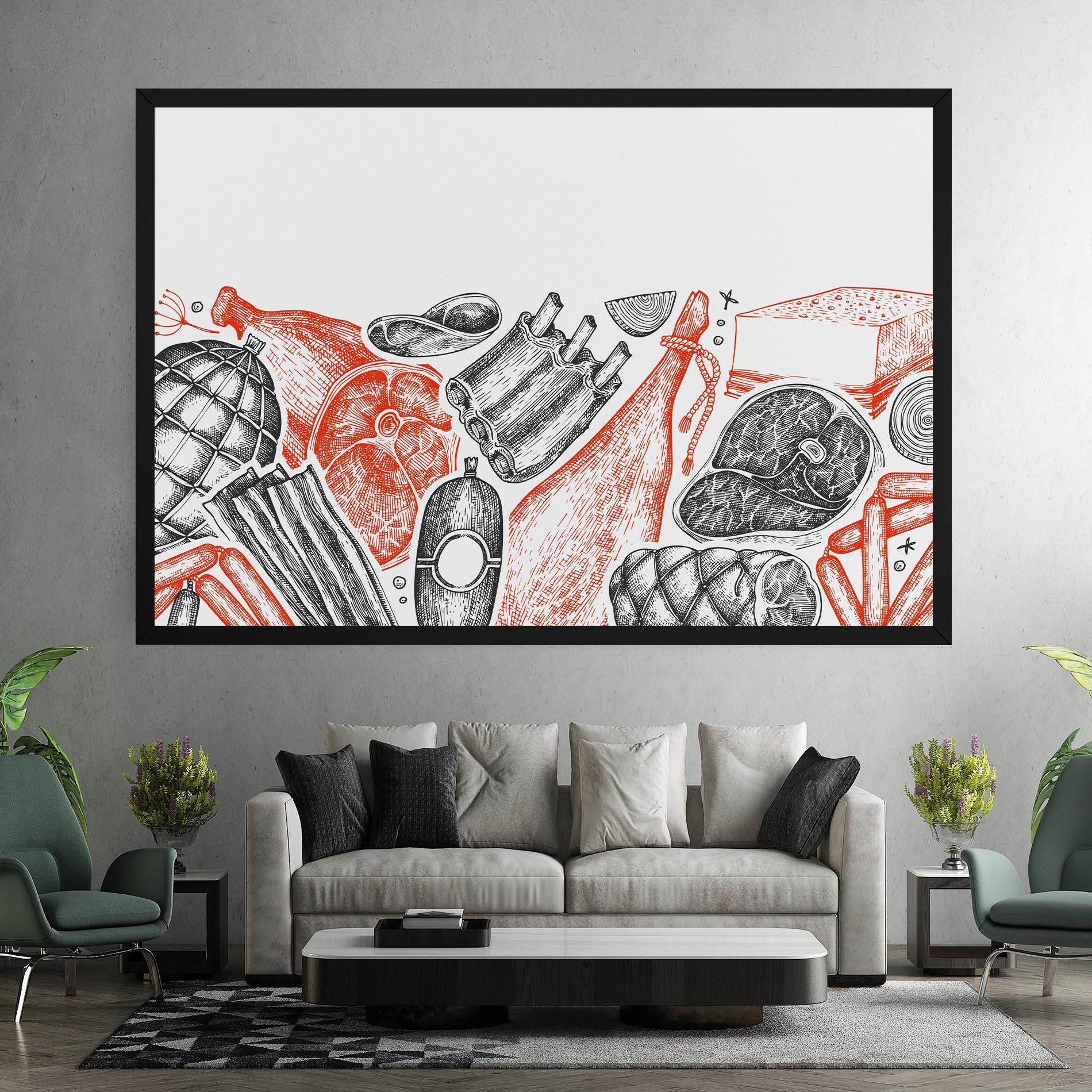 Leinwandbild Grey Orange Meat mockup 7