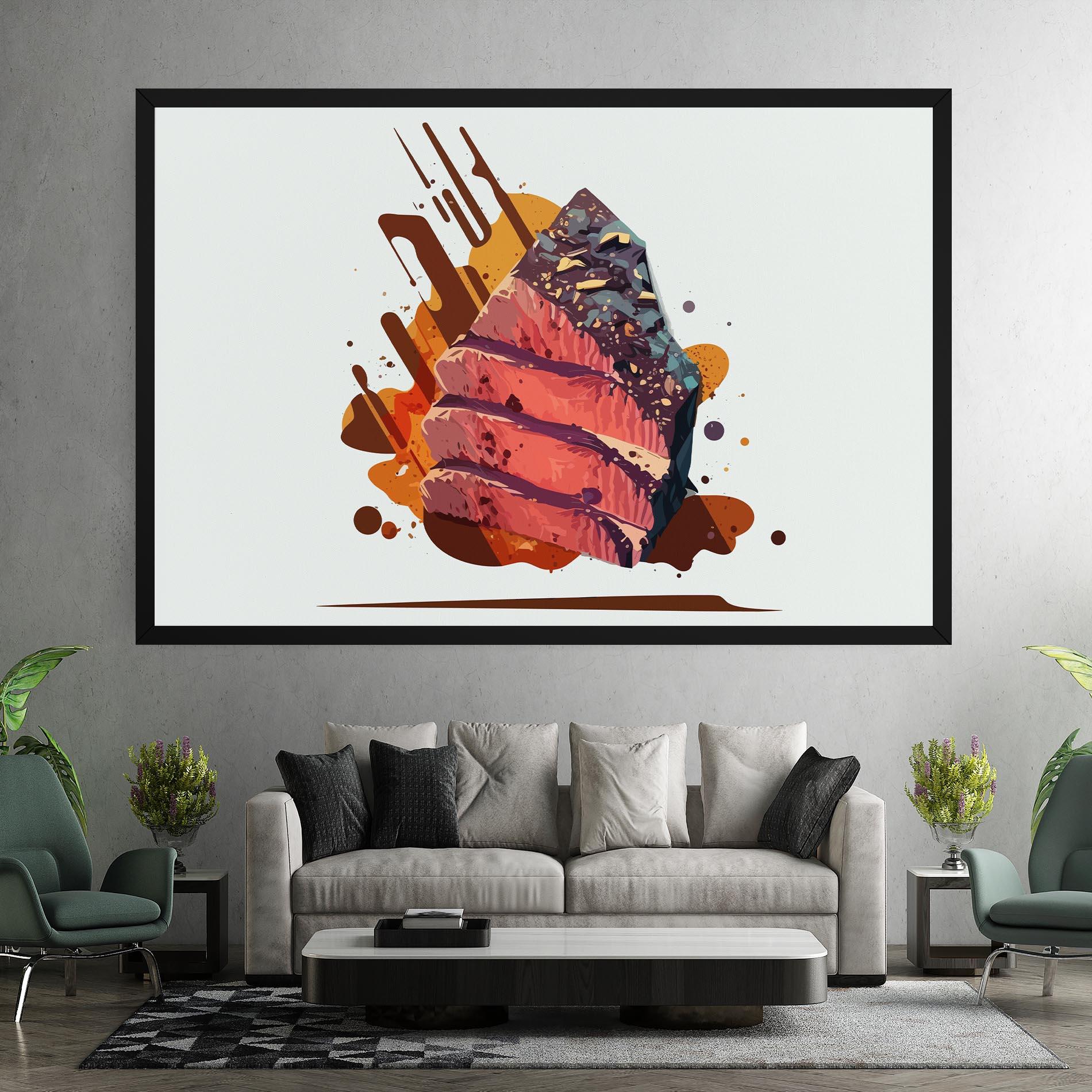 Leinwandbild Meat Floating mockup 7