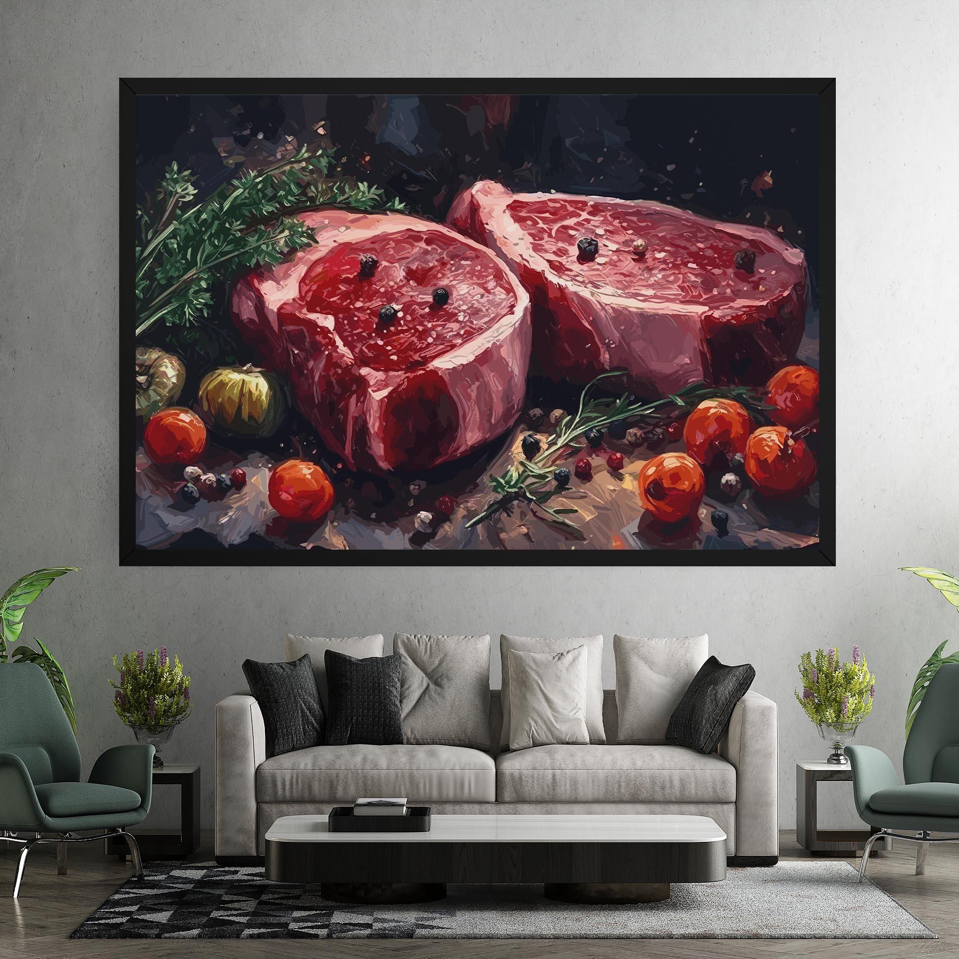 Leinwandbild Meat With Tomatoes mockup 7