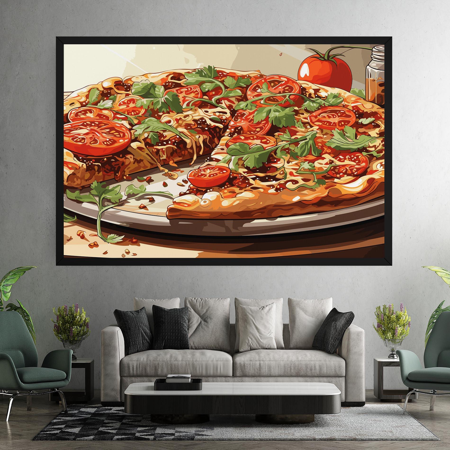 Leinwandbild Pizza View mockup 7