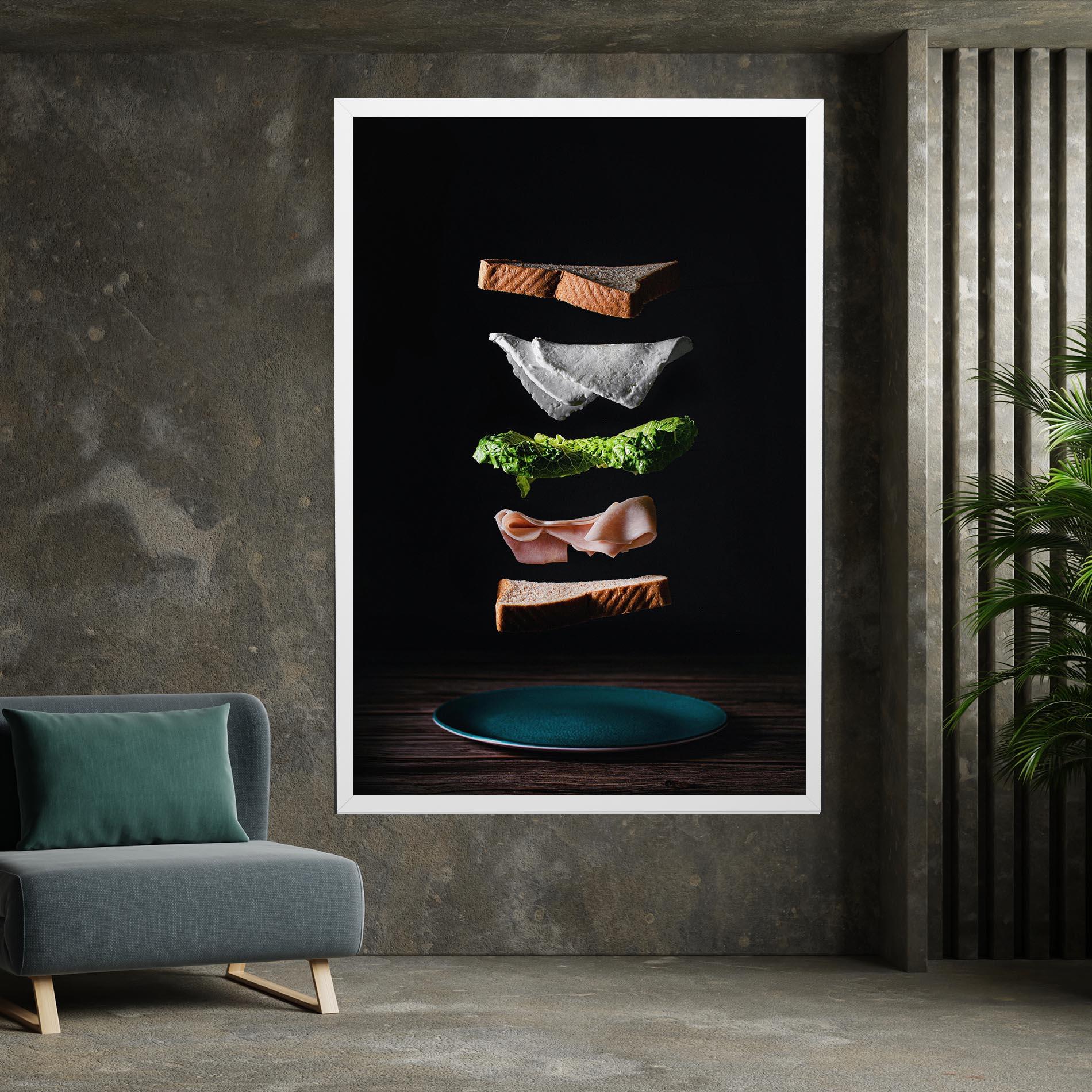 Leinwandbild Floating Sandwich mockup 7