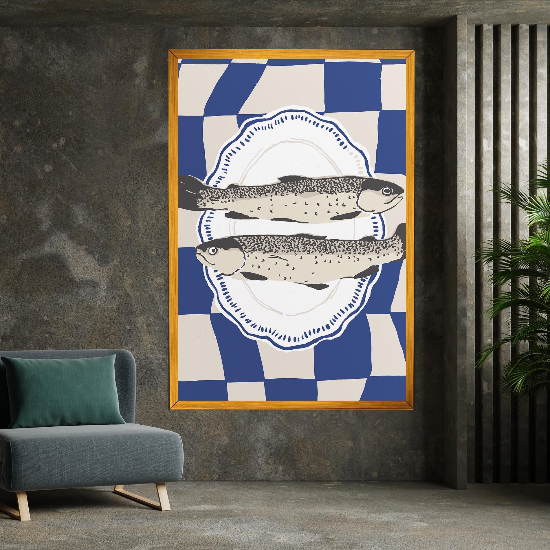 Leinwandbild Food Fish mockup 7