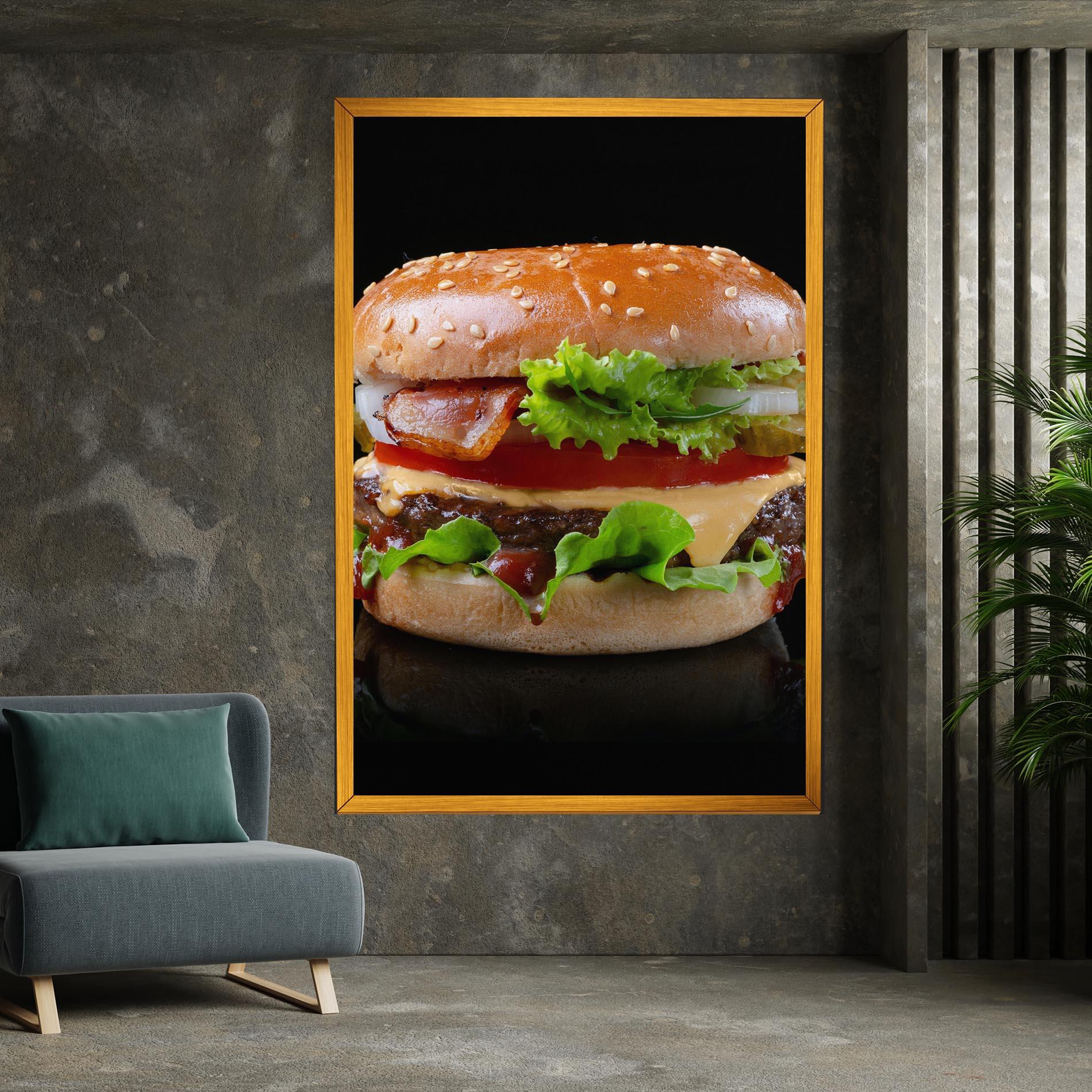 Leinwandbild Yumm Hamburger mockup 7