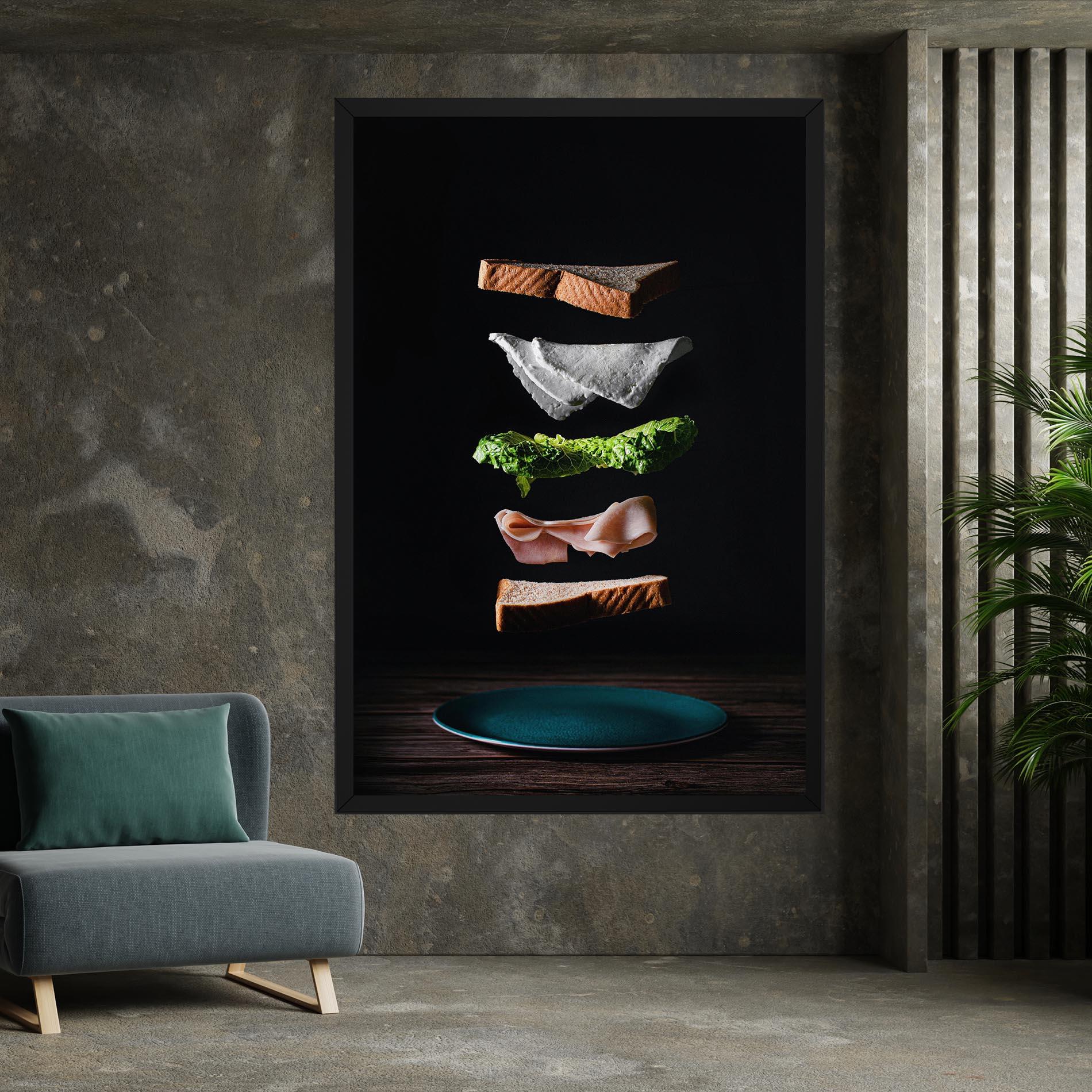 Leinwandbild Floating Sandwich mockup 7
