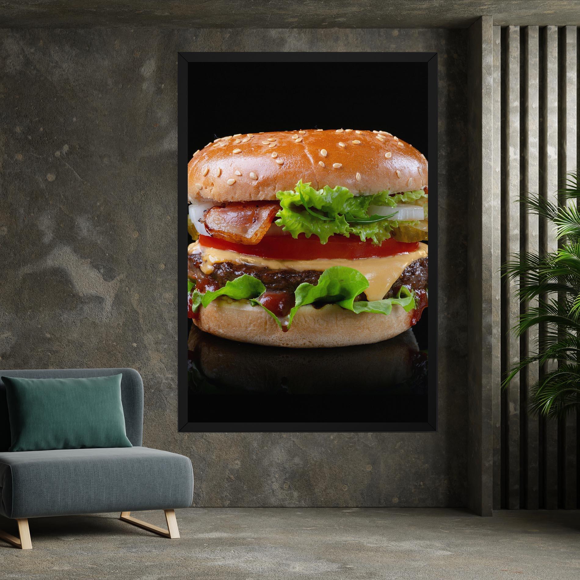 Leinwandbild Yumm Hamburger mockup 7