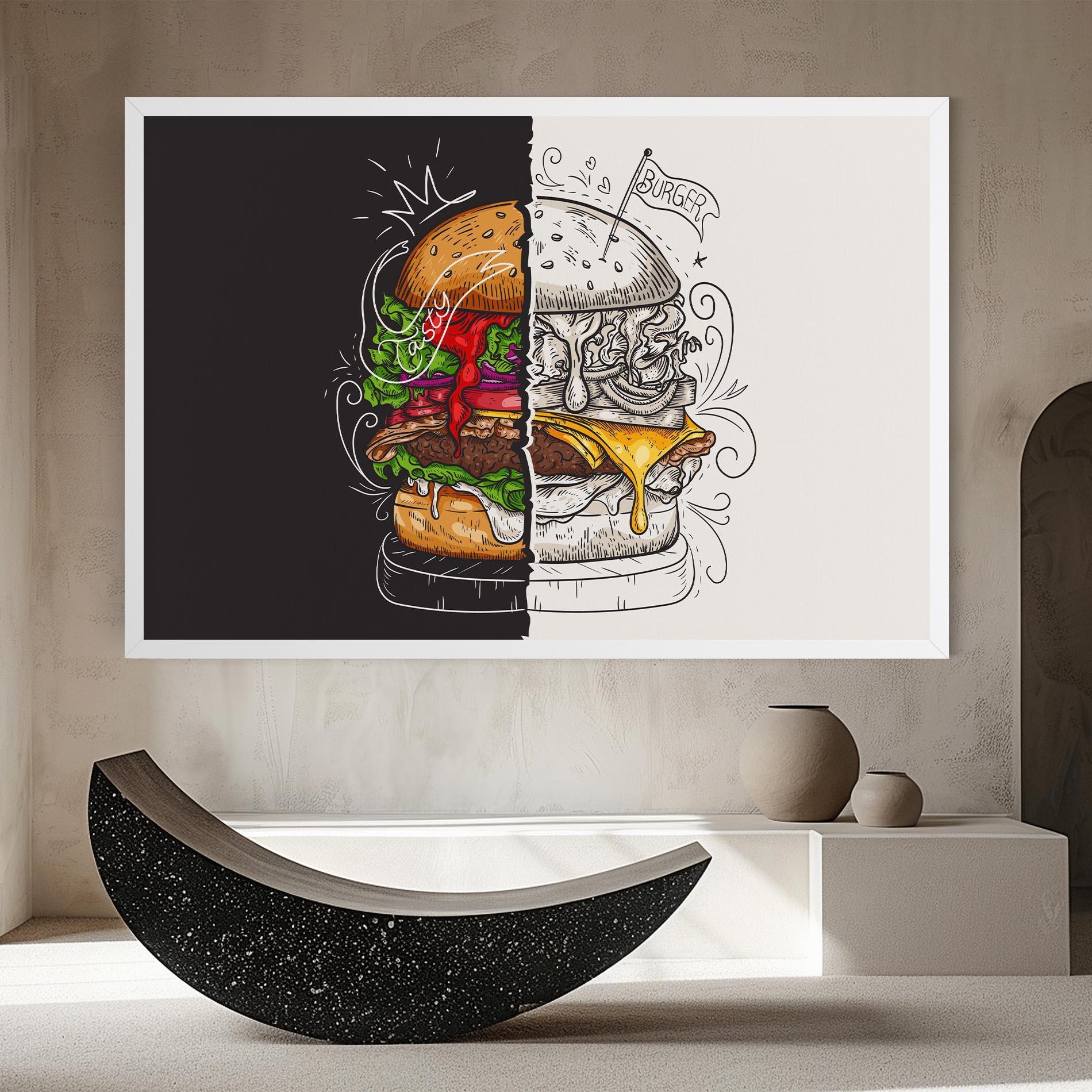 Leinwandbild Burger Art mockup 8