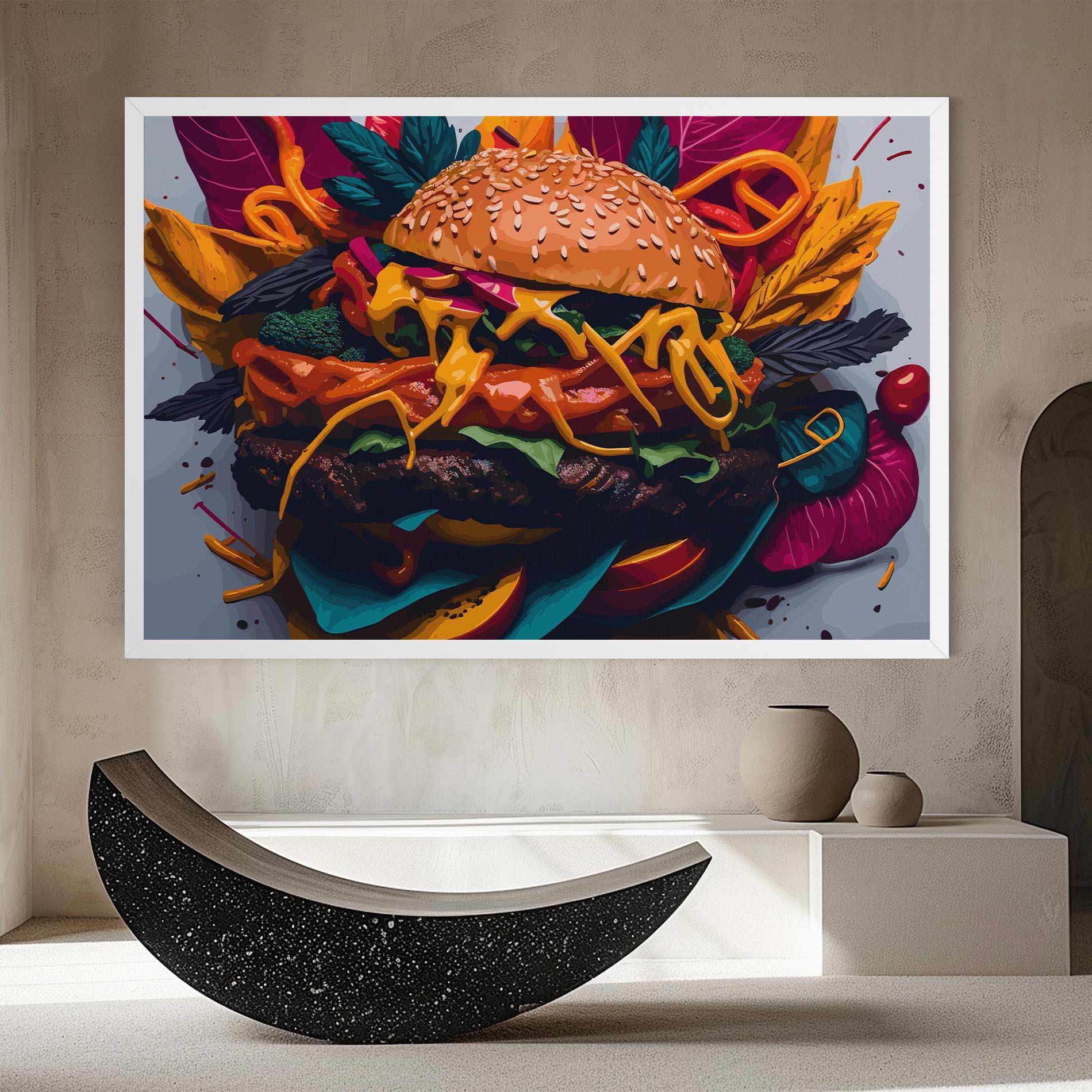 Leinwandbild Burger Mustard mockup 8