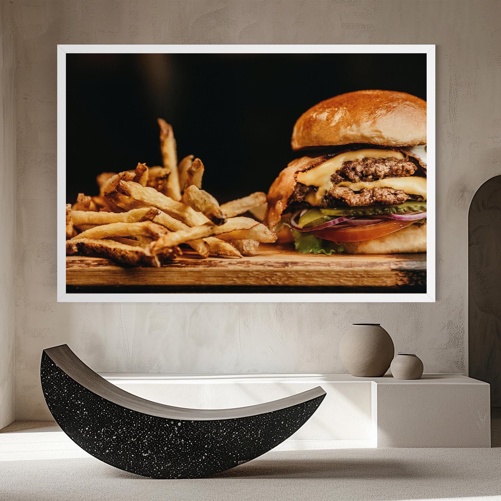 Hamburger With Fries mockup 8