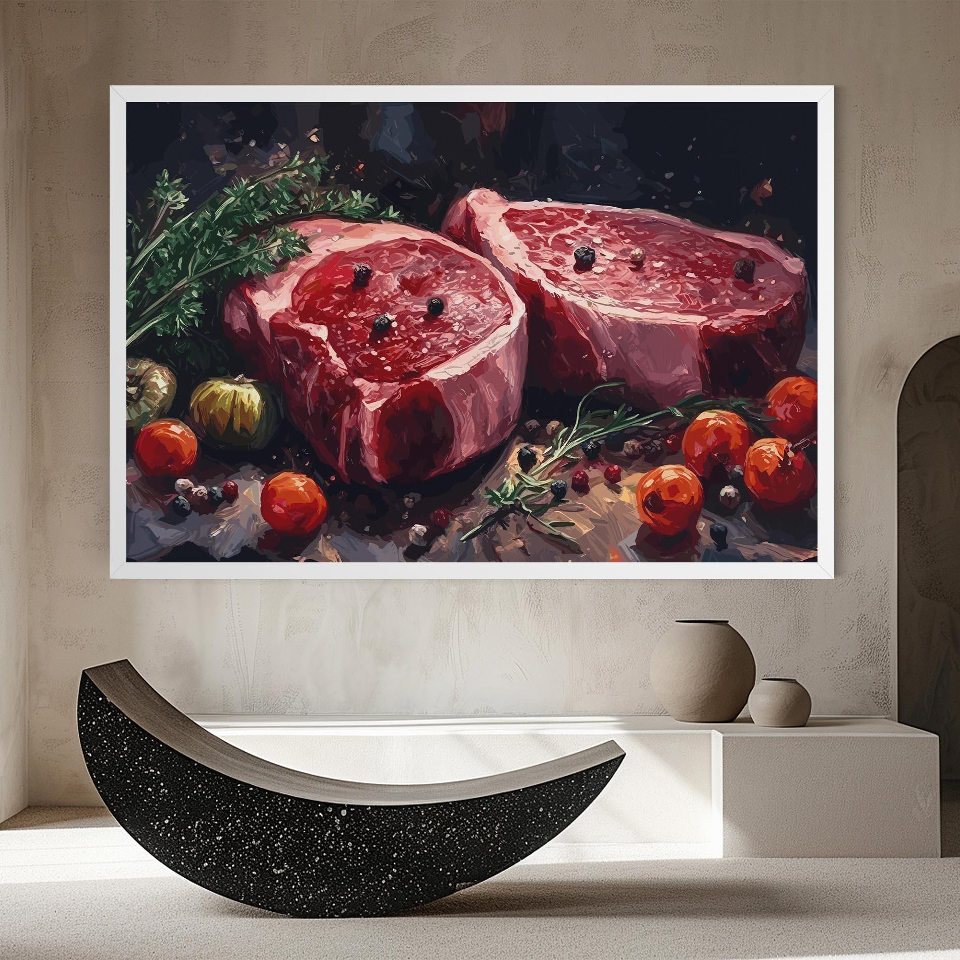 Leinwandbild Meat With Tomatoes mockup 8