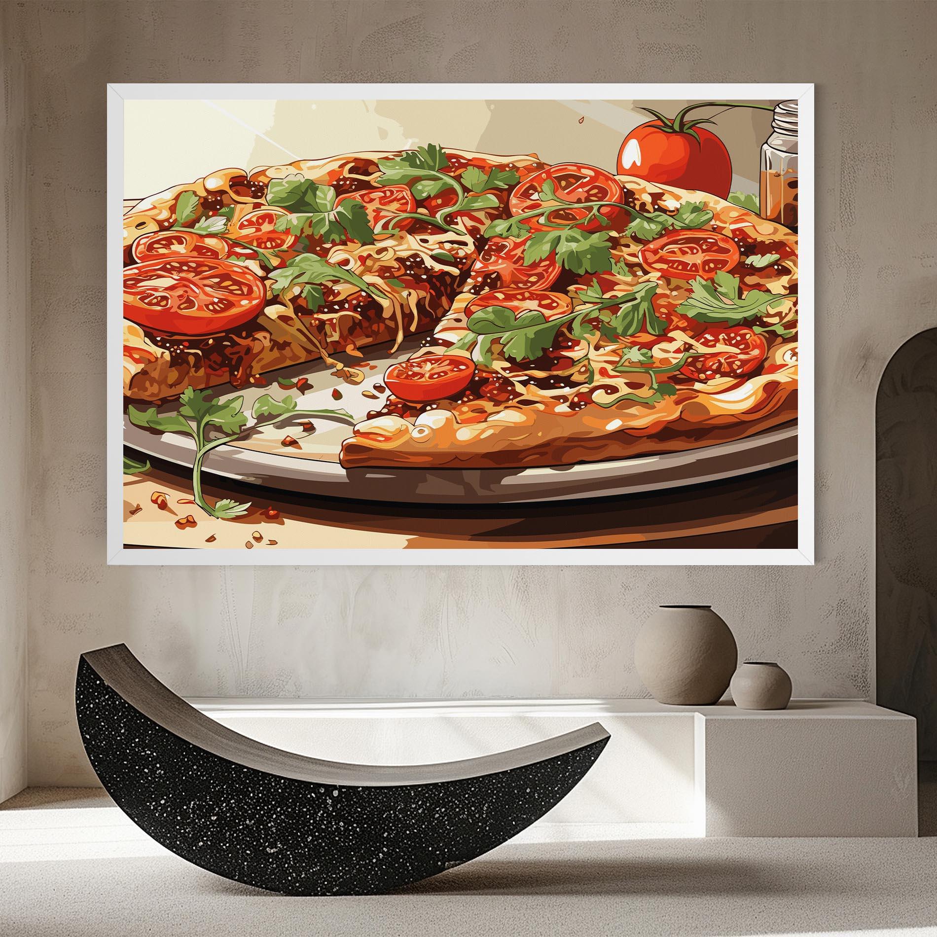 Leinwandbild Pizza View mockup 8