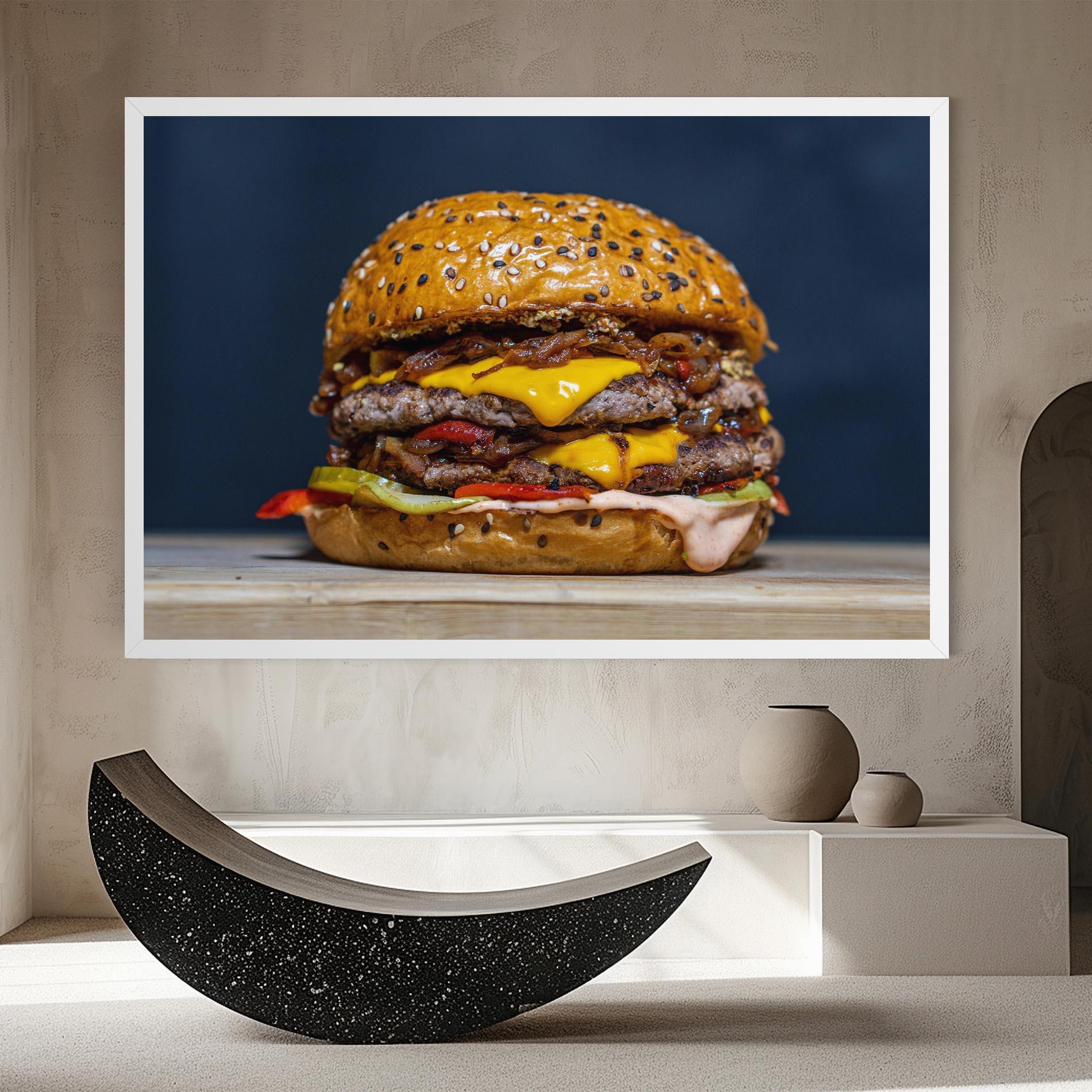 Leinwandbild Tasty Hamburger mockup 8