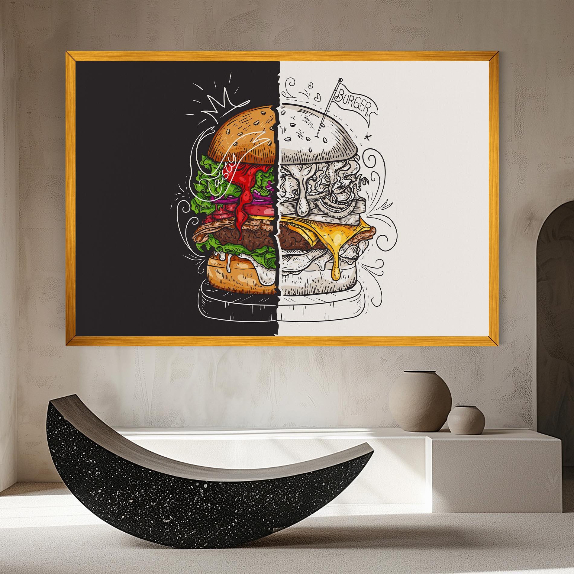 Leinwandbild Burger Art mockup 8