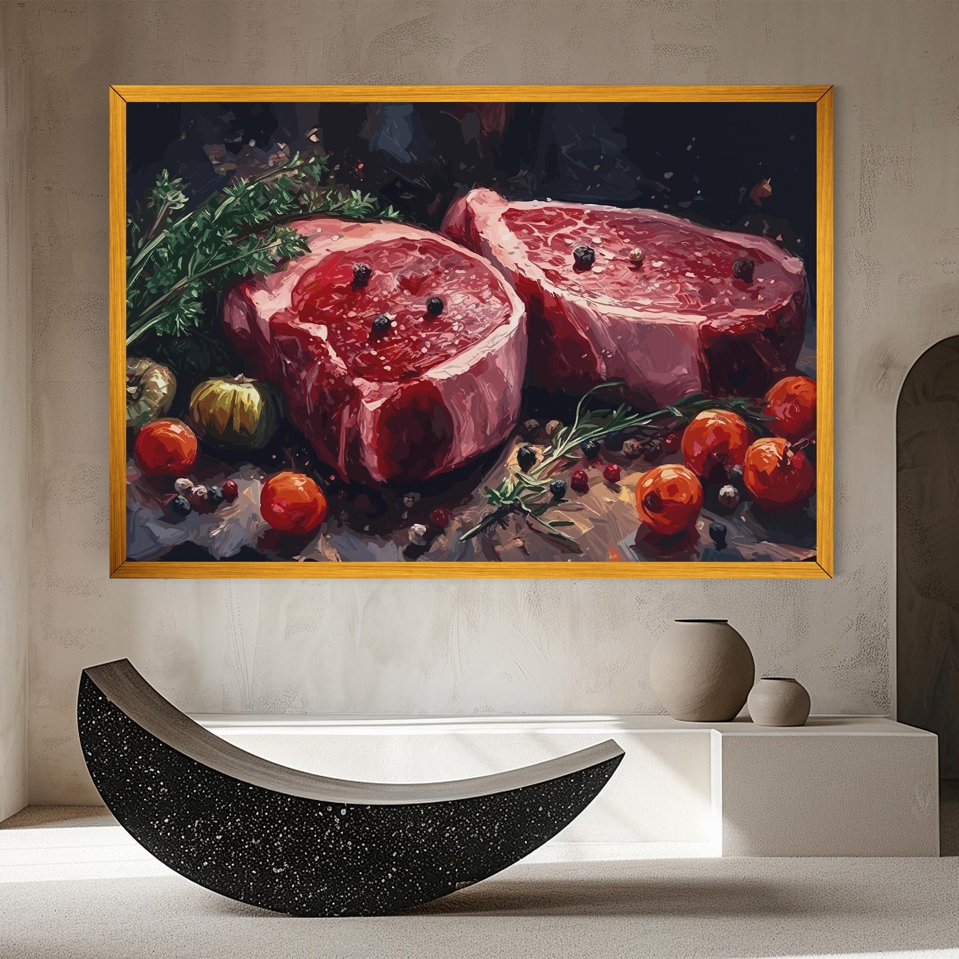 Leinwandbild Meat With Tomatoes mockup 8