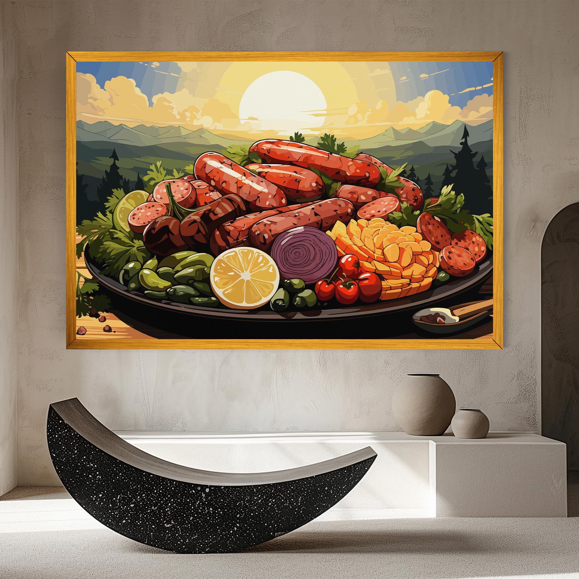 Leinwandbild Sunset Sousages mockup 8