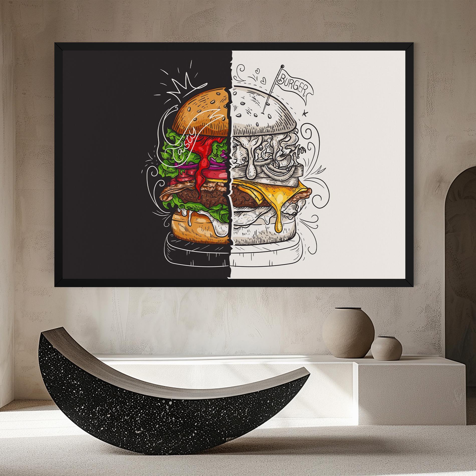 Leinwandbild Burger Art mockup 8