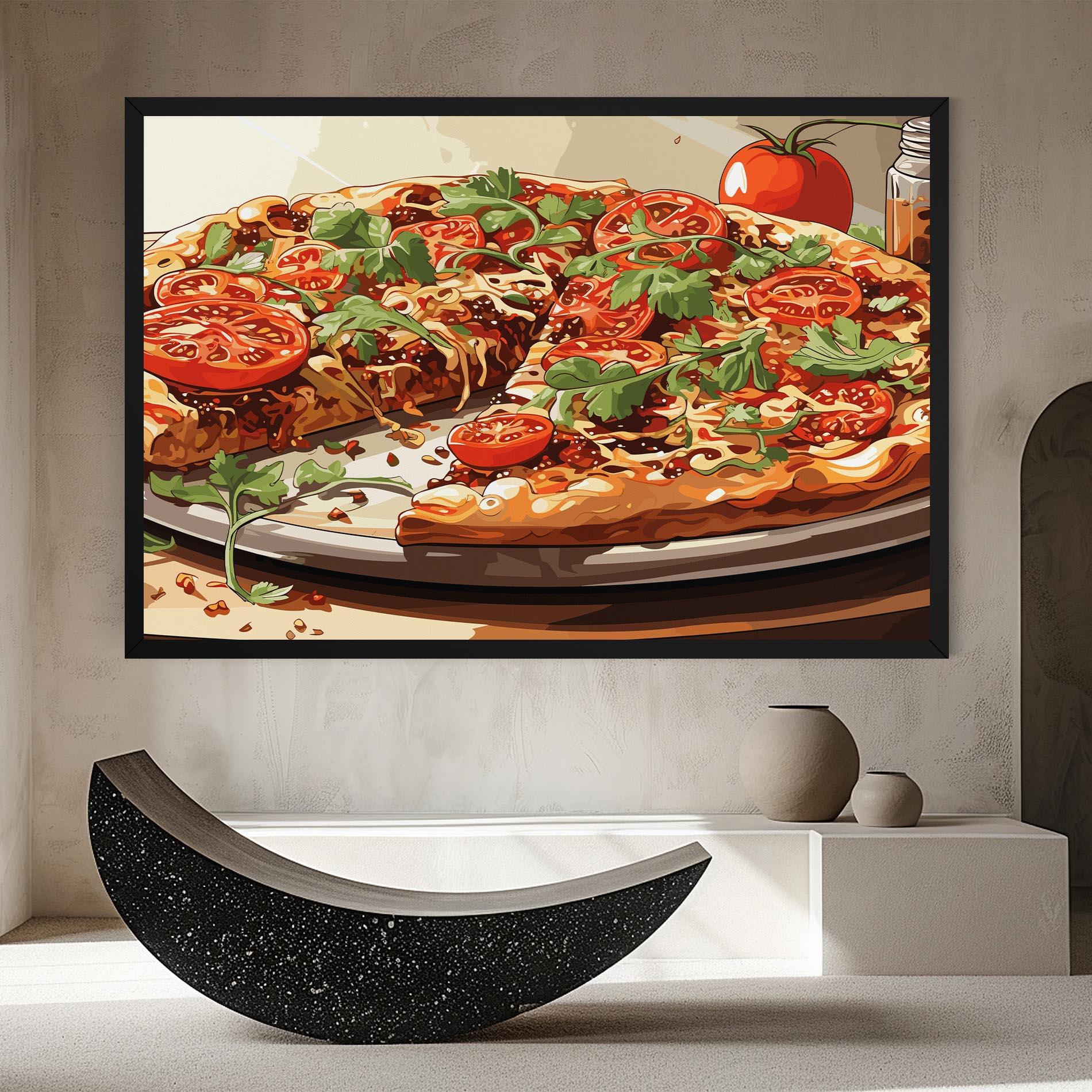 Leinwandbild Pizza View mockup 8