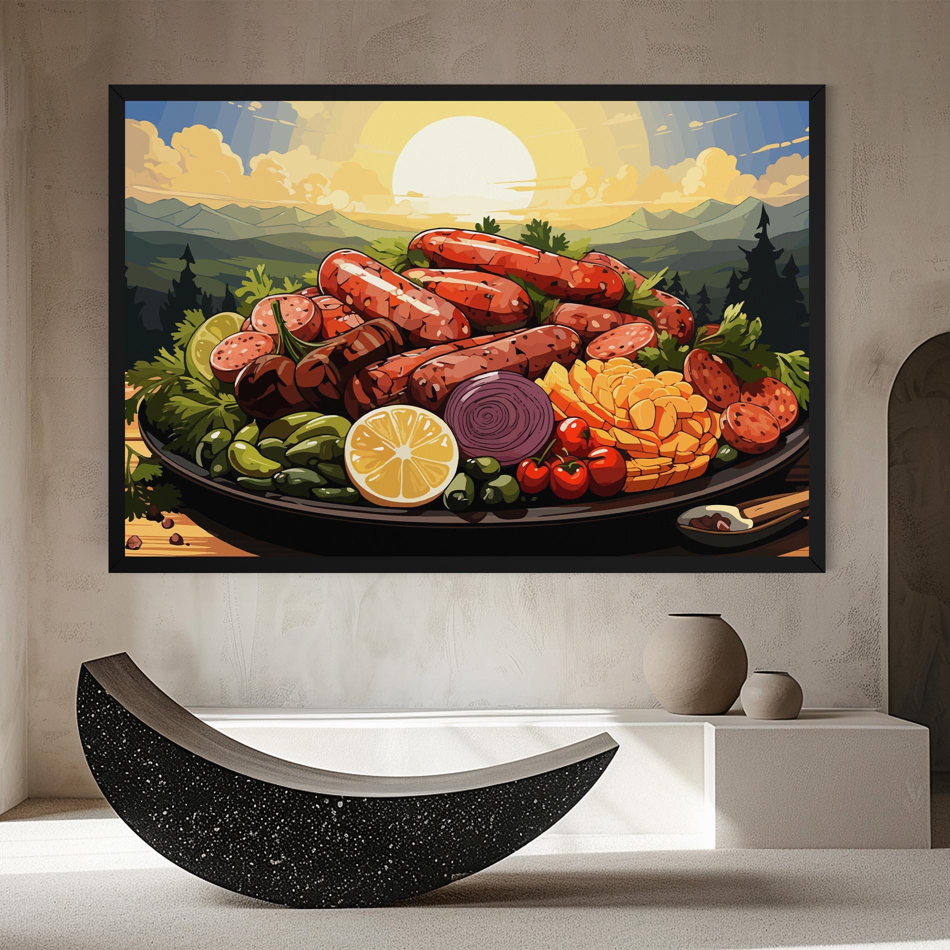 Leinwandbild Sunset Sousages mockup 8