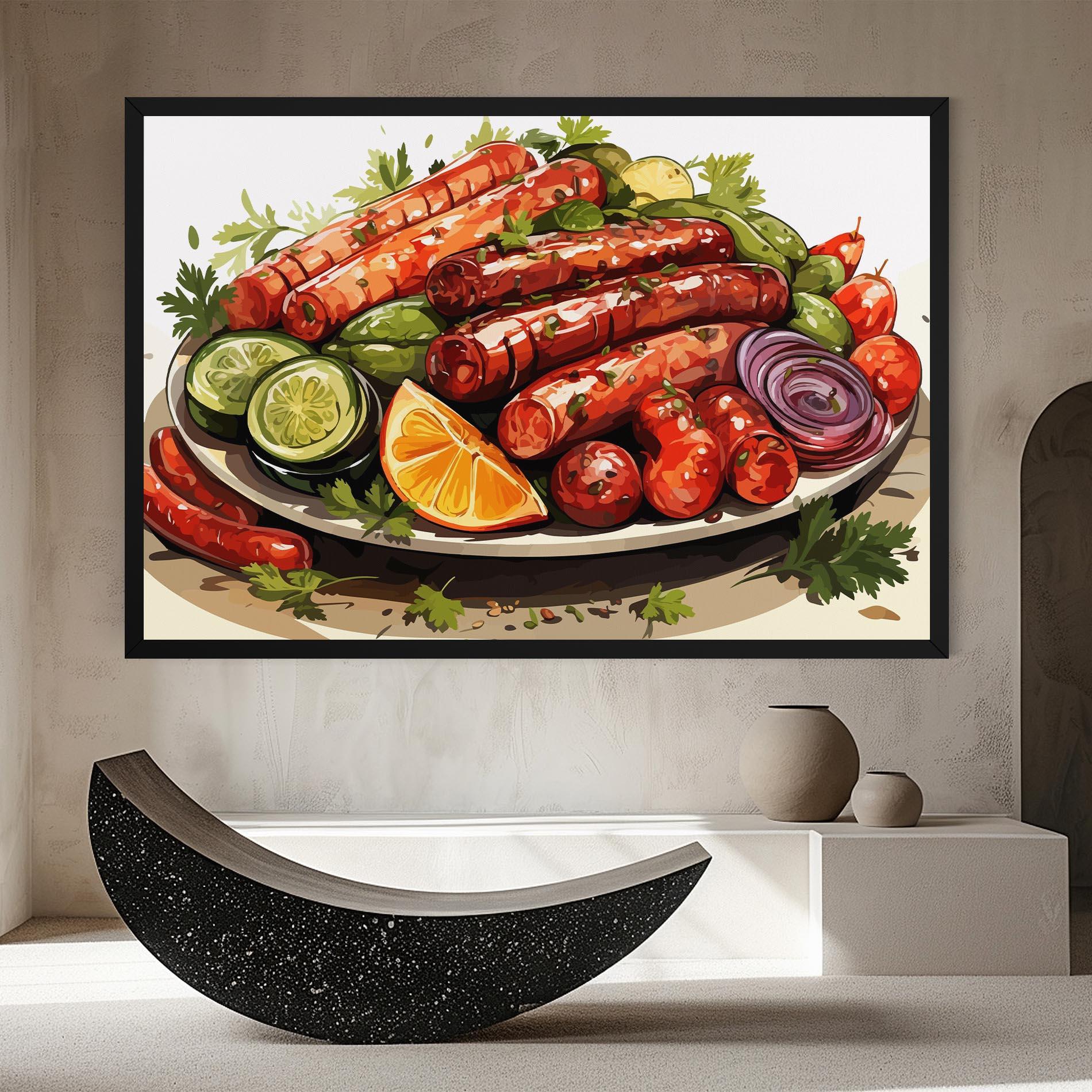 Leinwandbild Tasty Sousages mockup 8