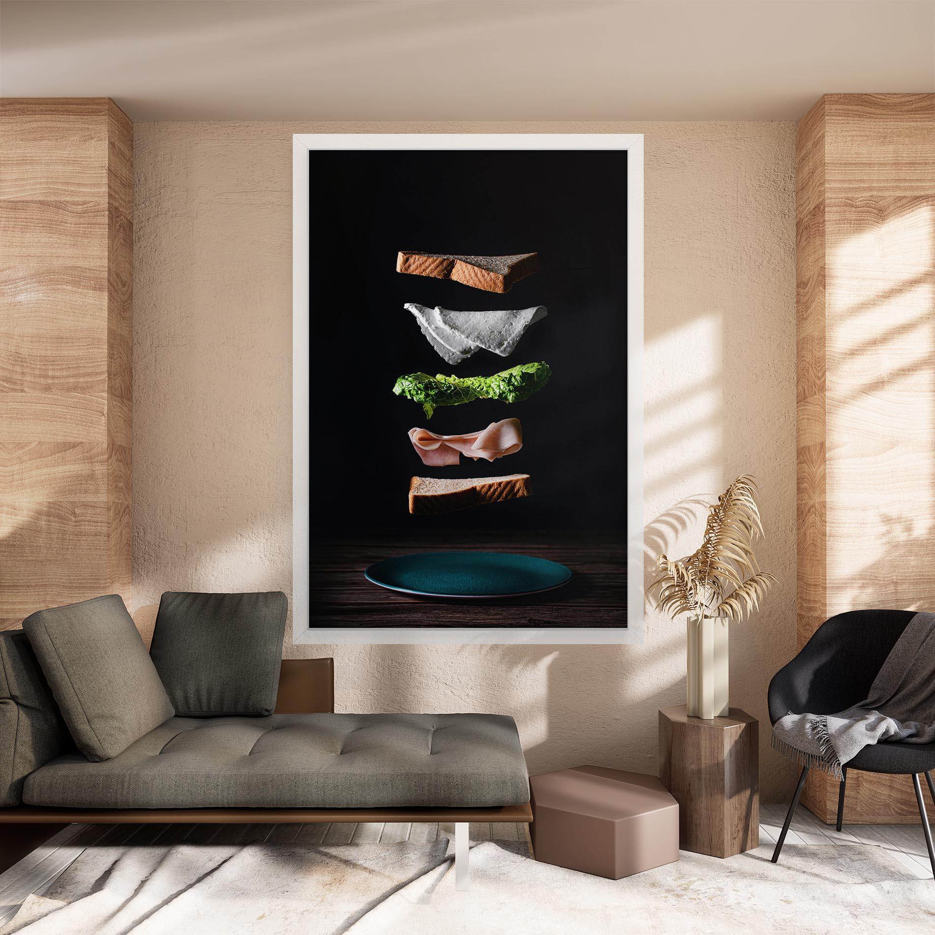 Leinwandbild Floating Sandwich mockup 8