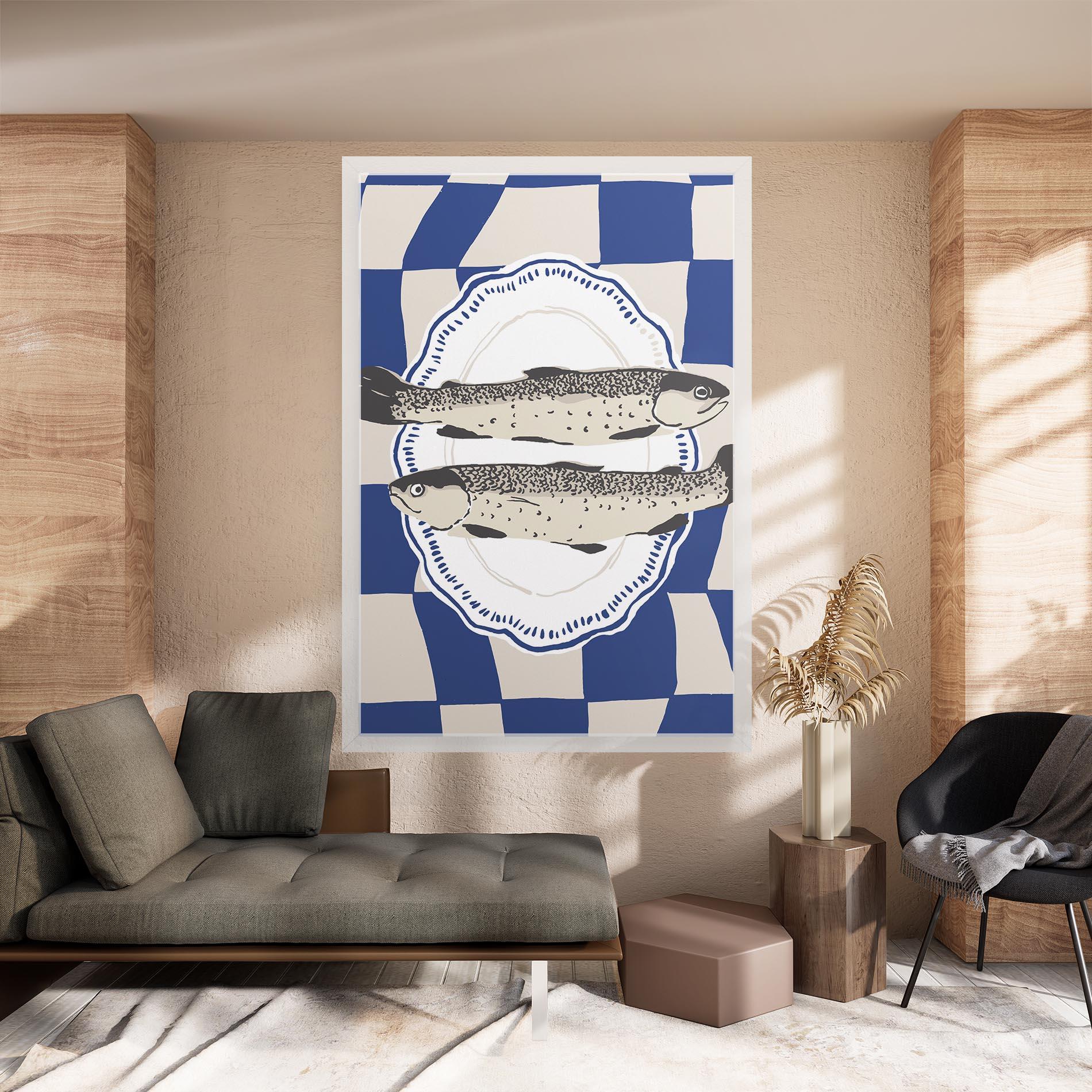 Leinwandbild Food Fish mockup 8