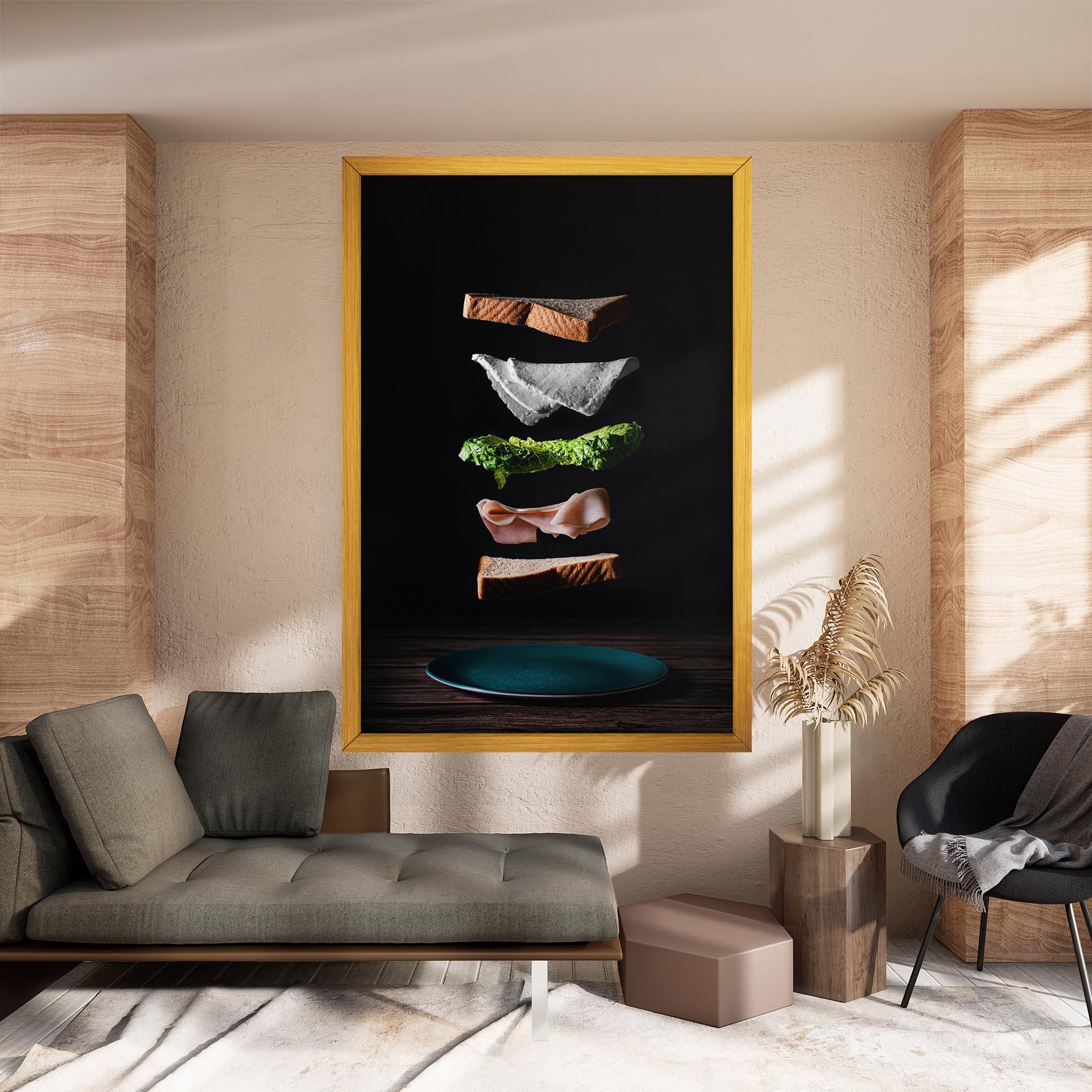 Leinwandbild Floating Sandwich mockup 8
