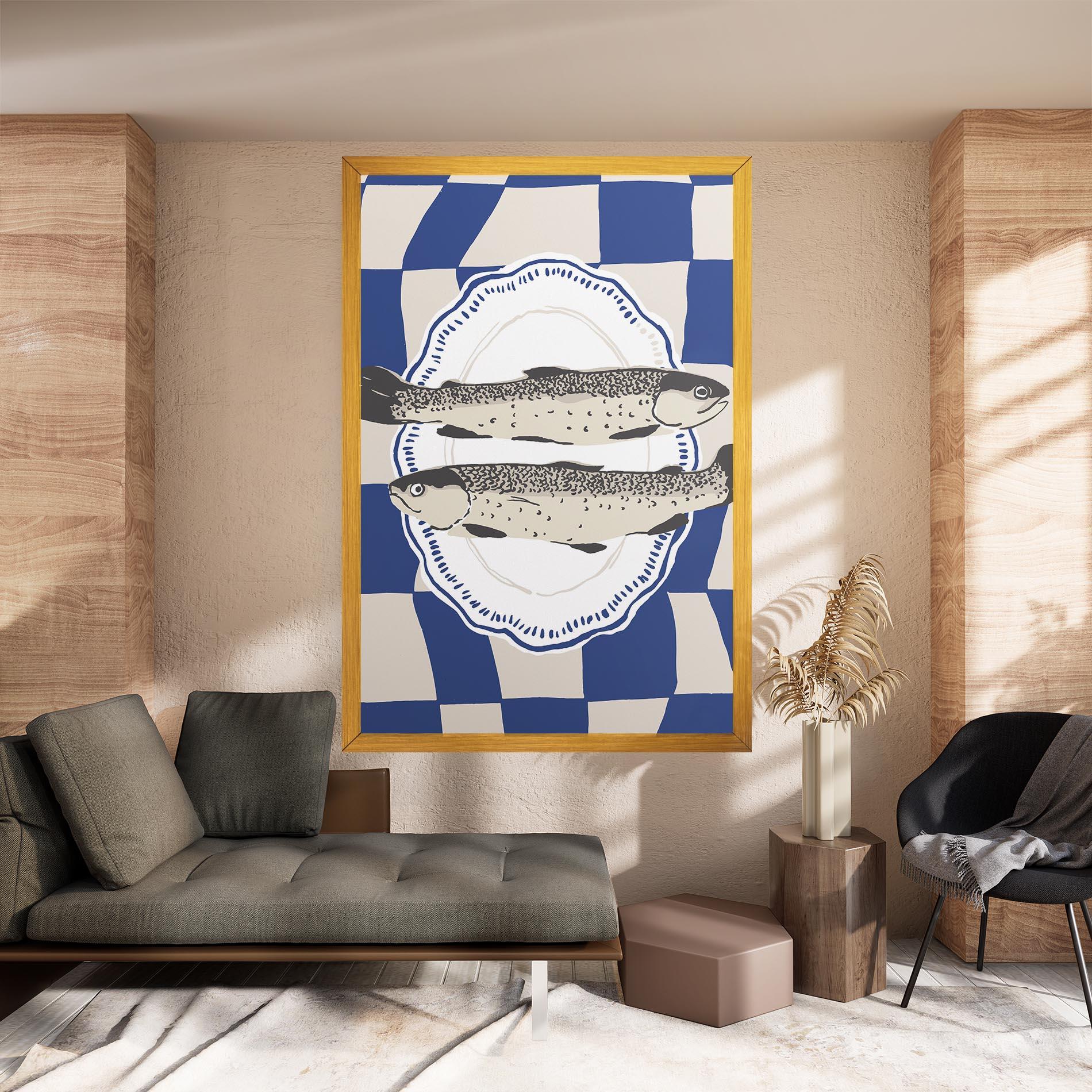 Leinwandbild Food Fish mockup 8