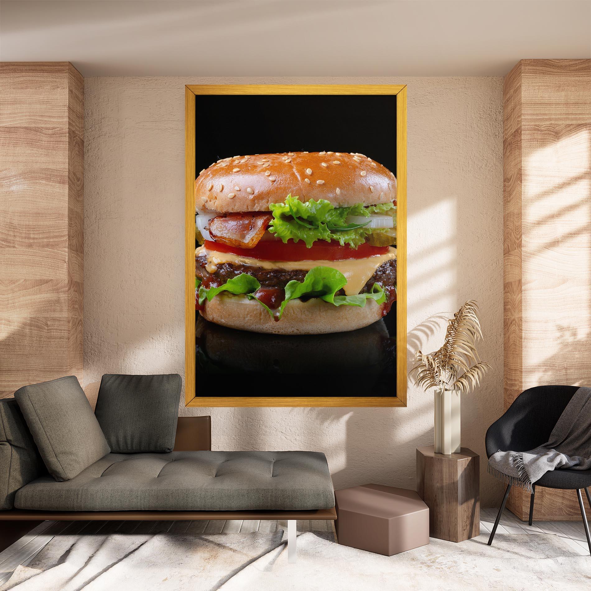 Leinwandbild Yumm Hamburger mockup 8