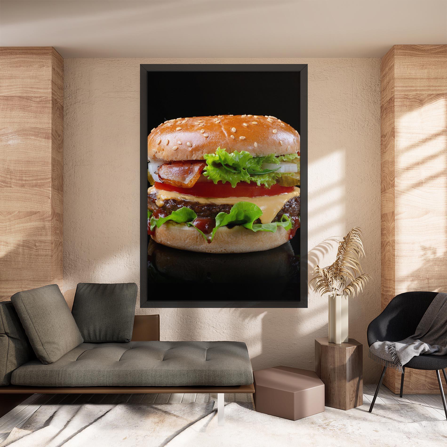 Leinwandbild Yumm Hamburger mockup 8