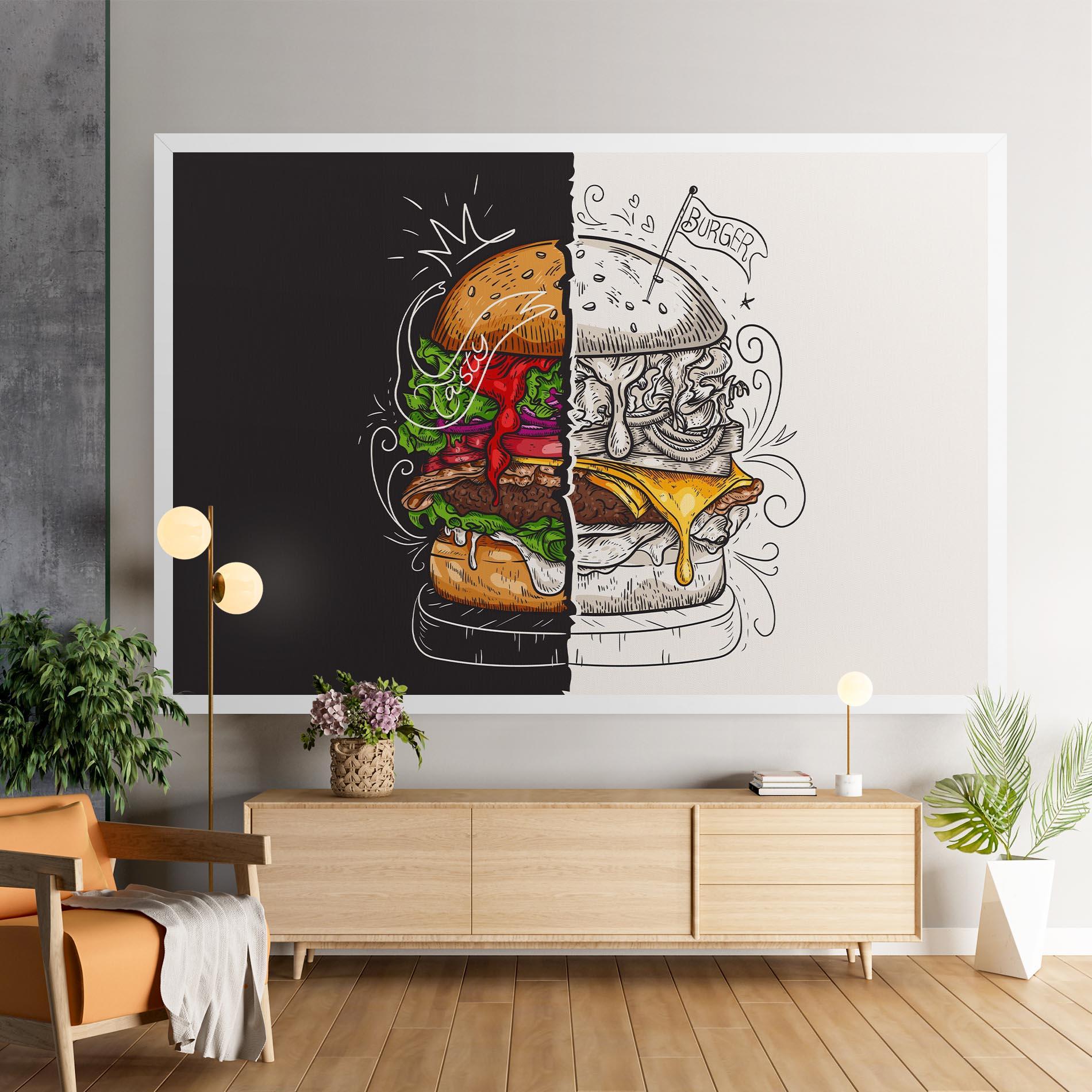 Leinwandbild Burger Art mockup 9