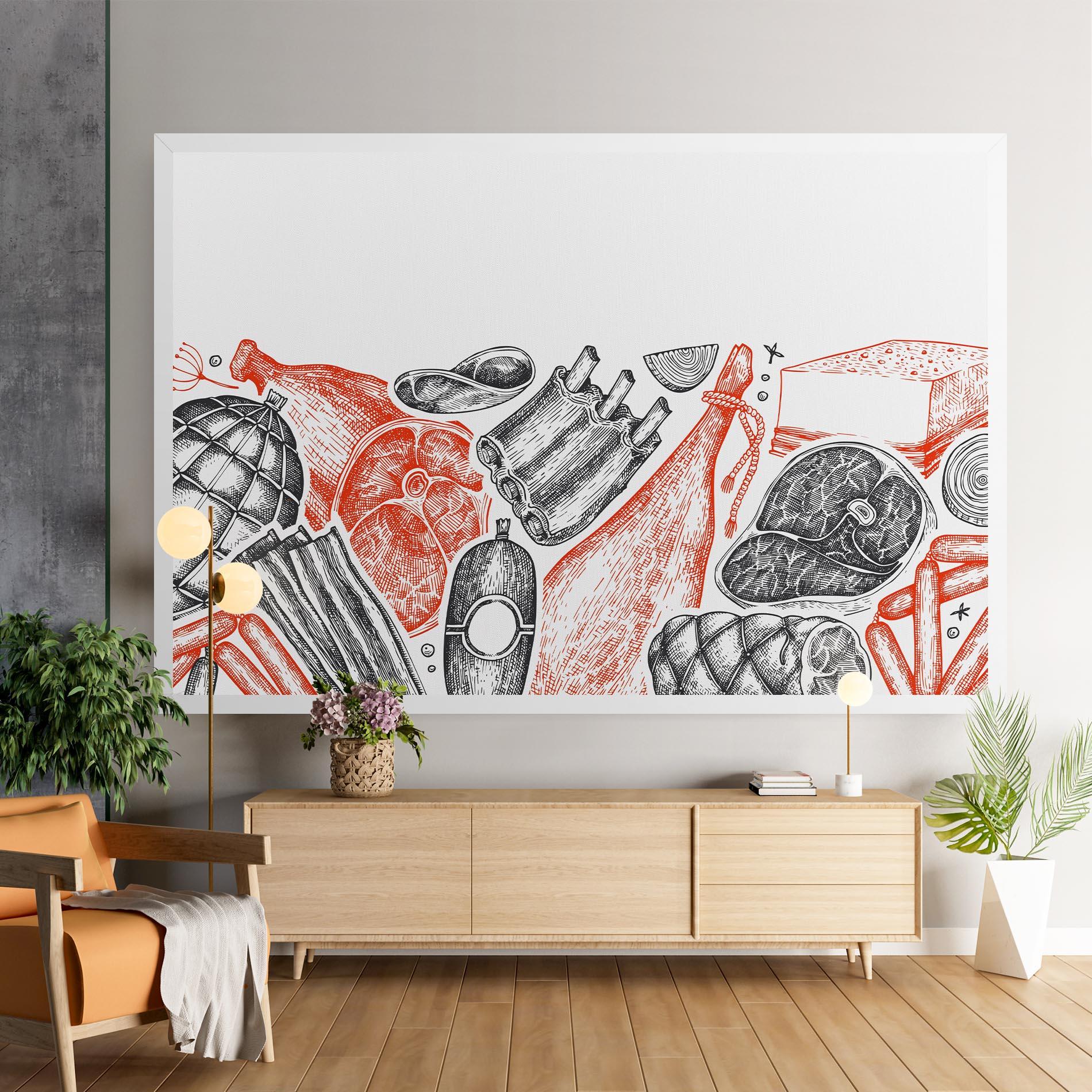 Leinwandbild Grey Orange Meat mockup 9