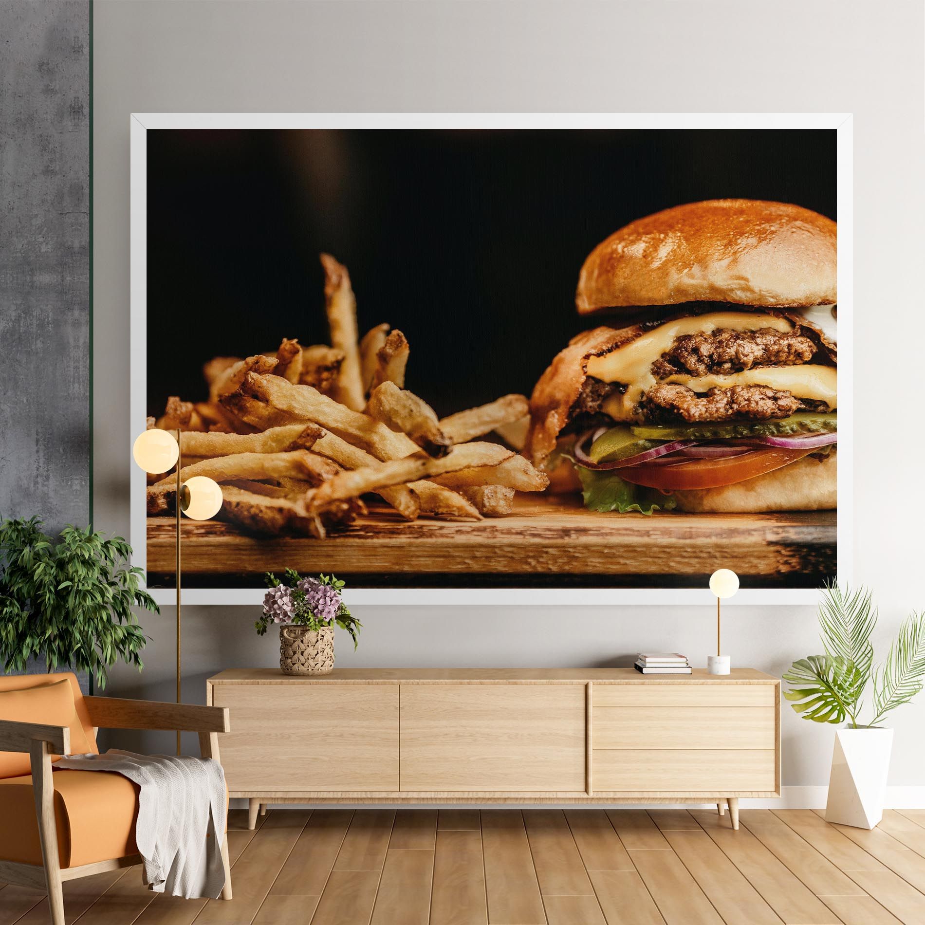 Hamburger With Fries mockup 9