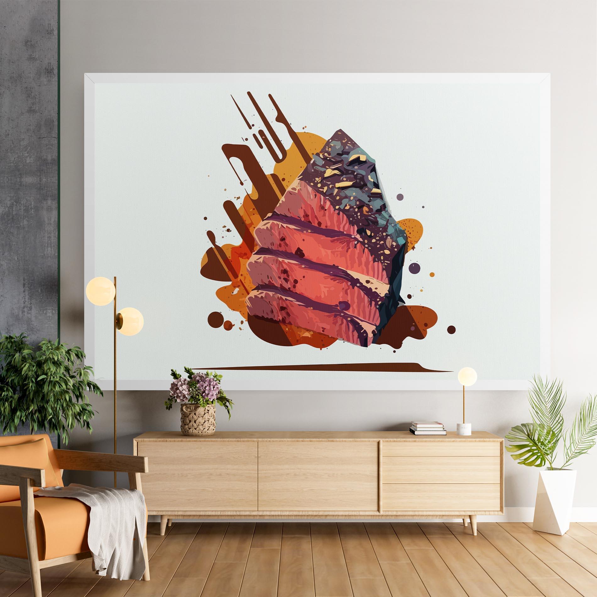Leinwandbild Meat Floating mockup 9