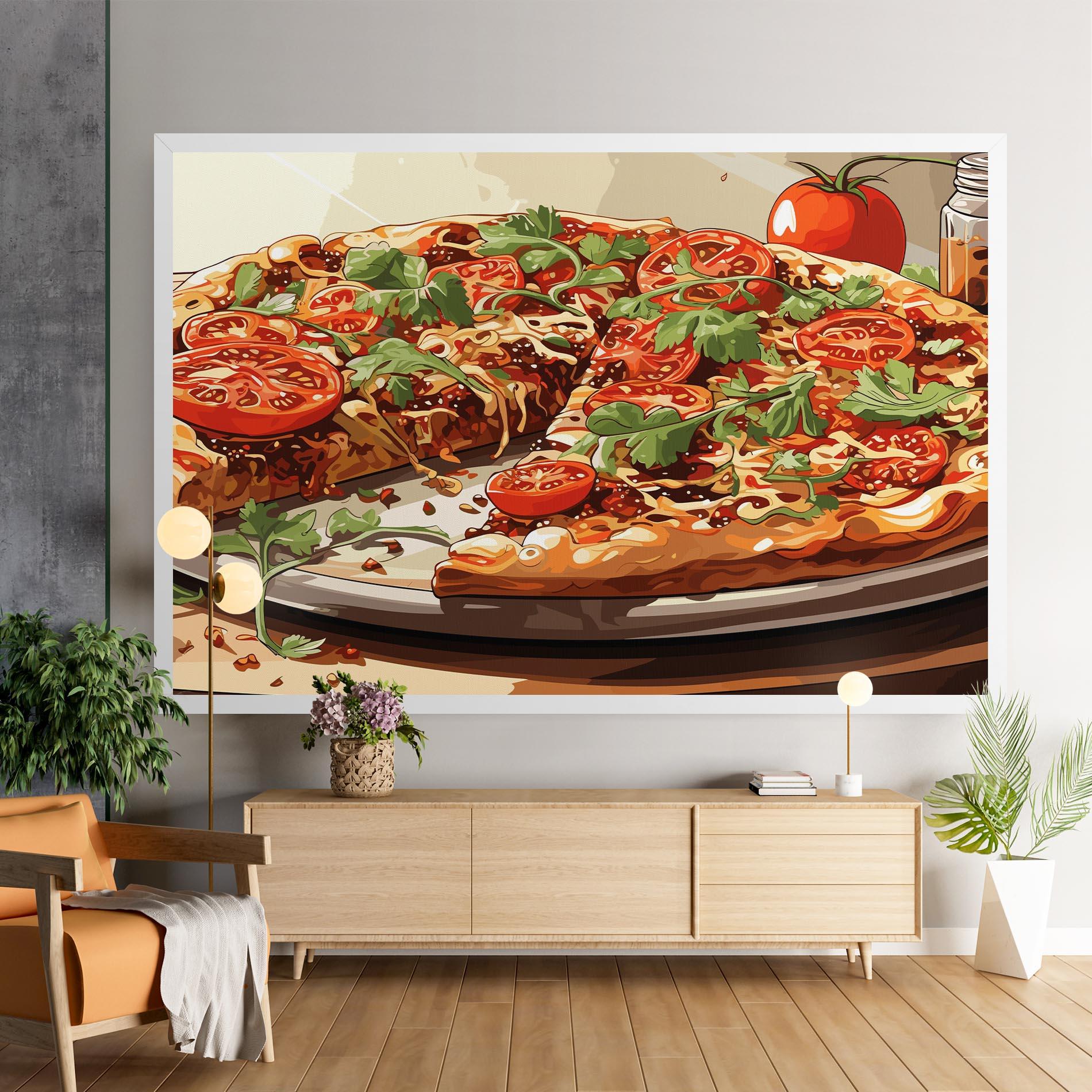 Leinwandbild Pizza View mockup 9