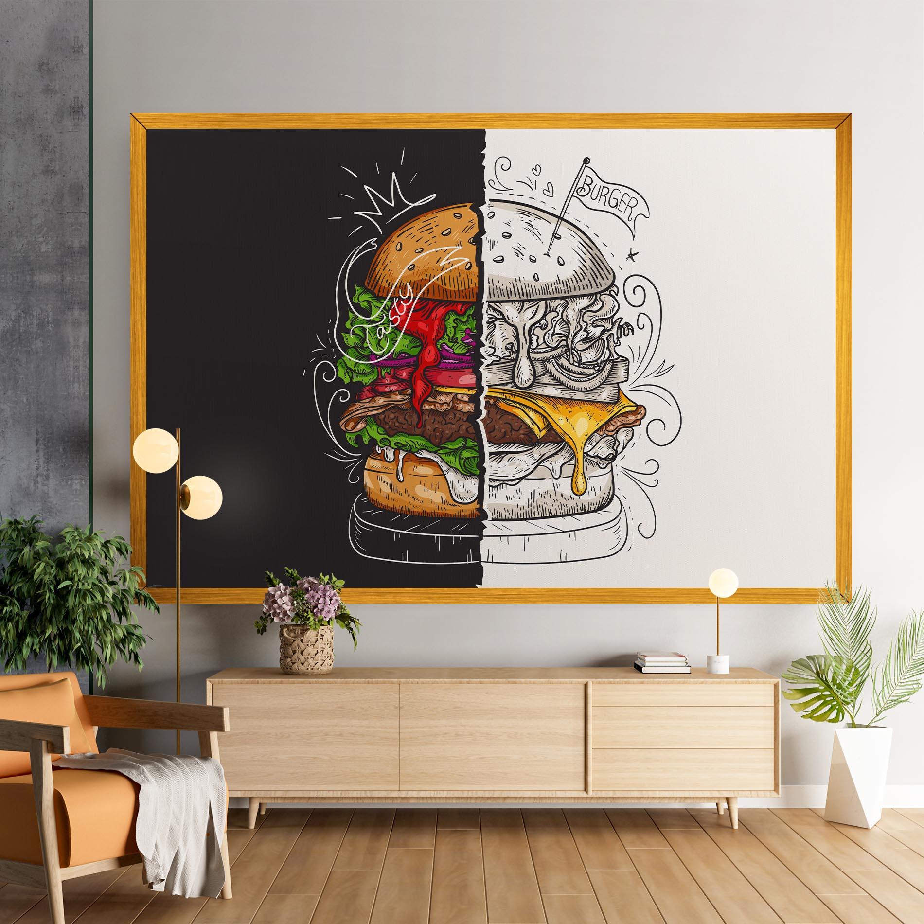 Leinwandbild Burger Art mockup 9