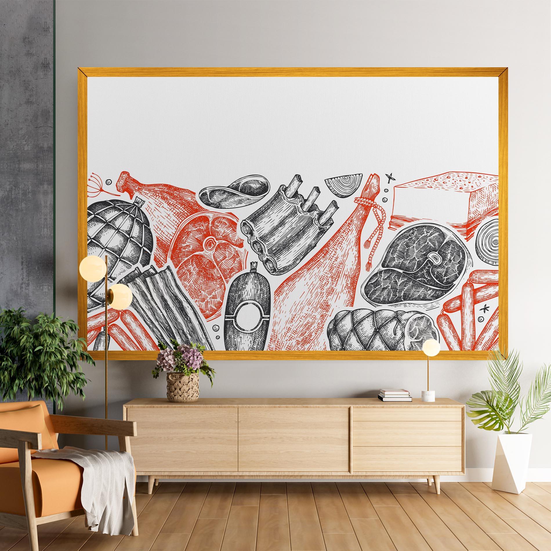 Leinwandbild Grey Orange Meat mockup 9