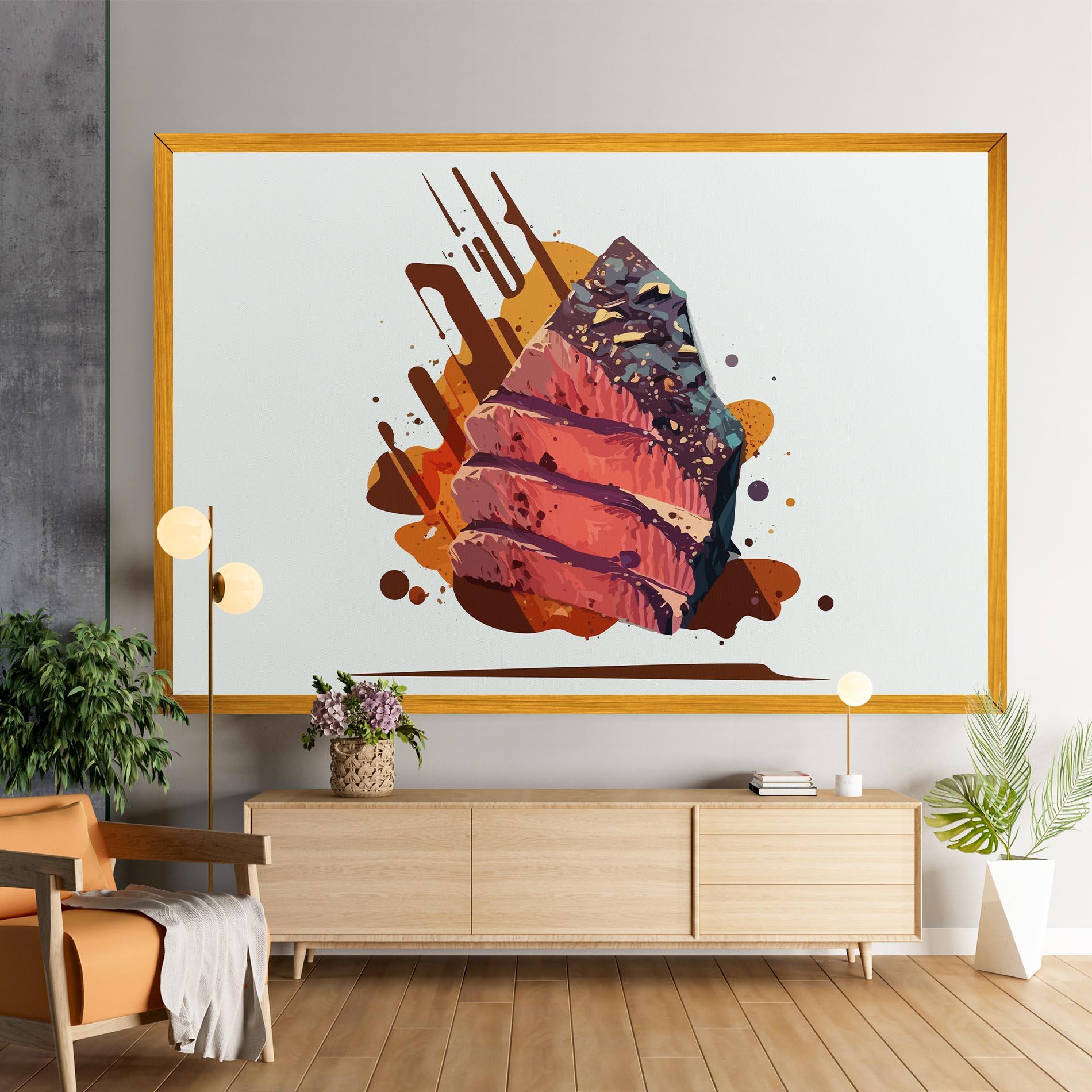 Leinwandbild Meat Floating mockup 9