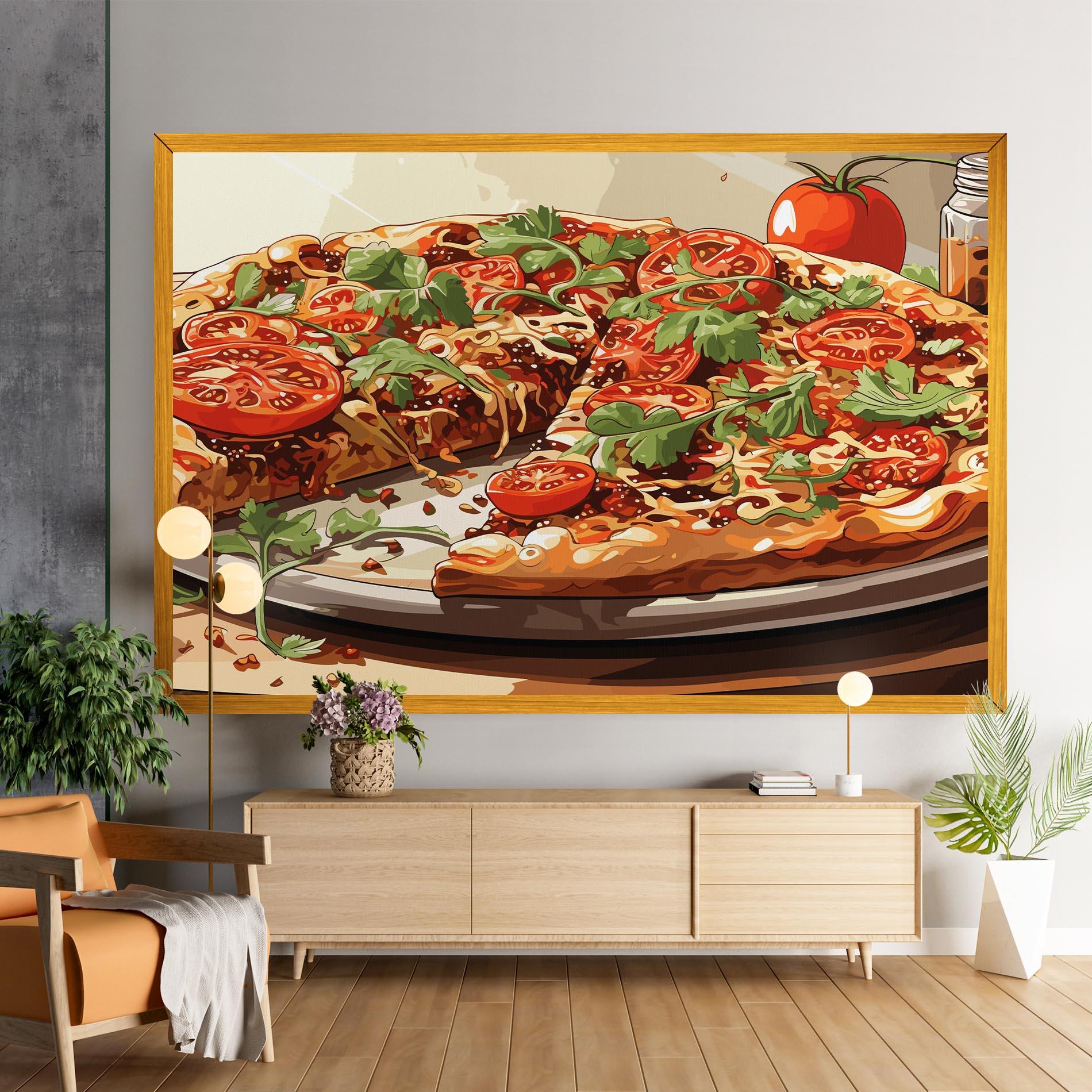 Leinwandbild Pizza View mockup 9