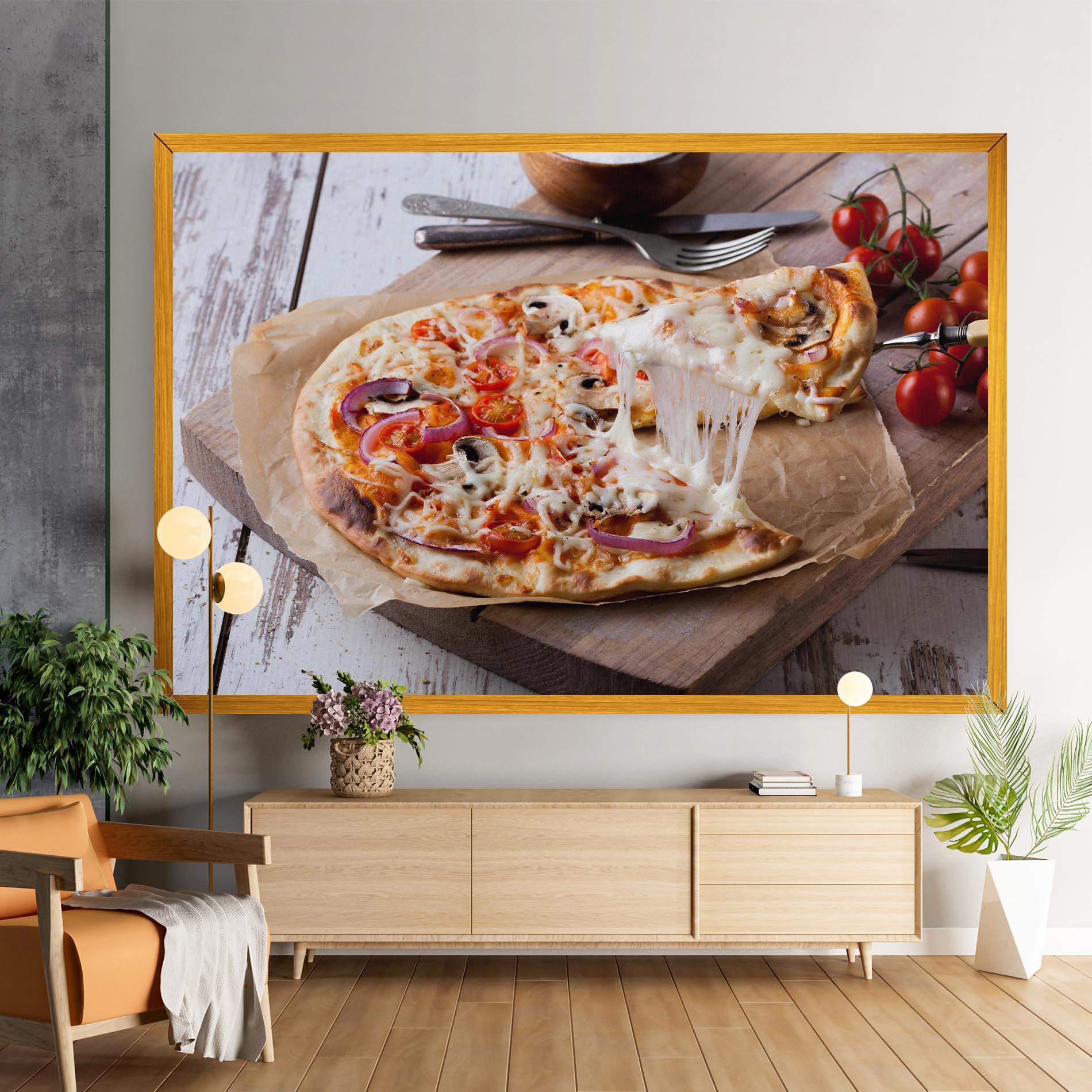 Leinwandbild Pizza mockup 9