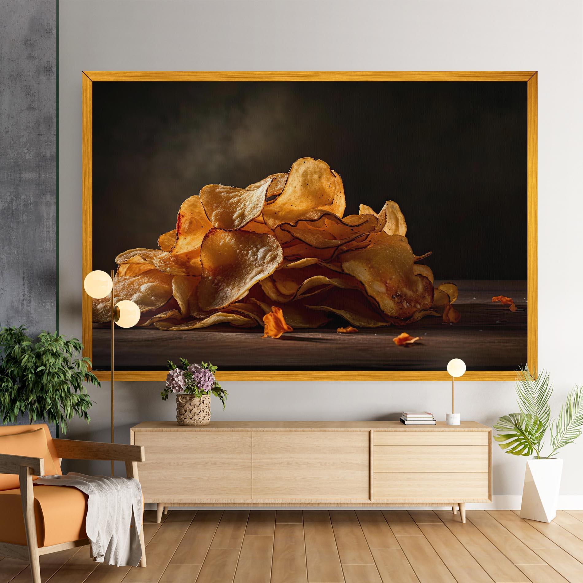 Leinwandbild Potato Chips mockup 9