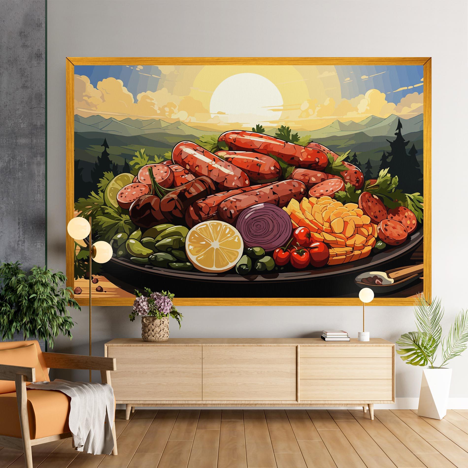 Leinwandbild Sunset Sousages mockup 9