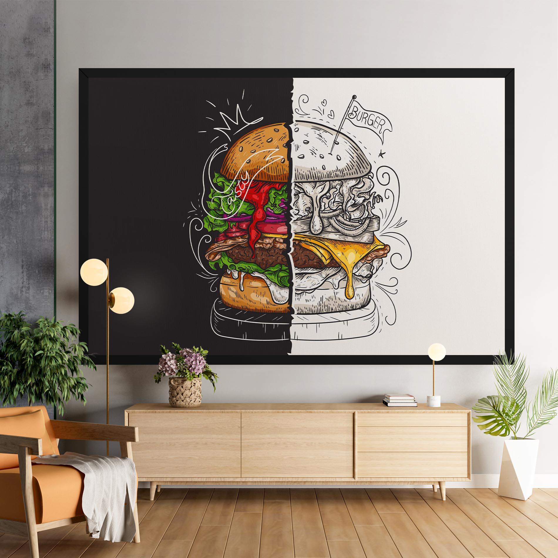 Leinwandbild Burger Art mockup 9