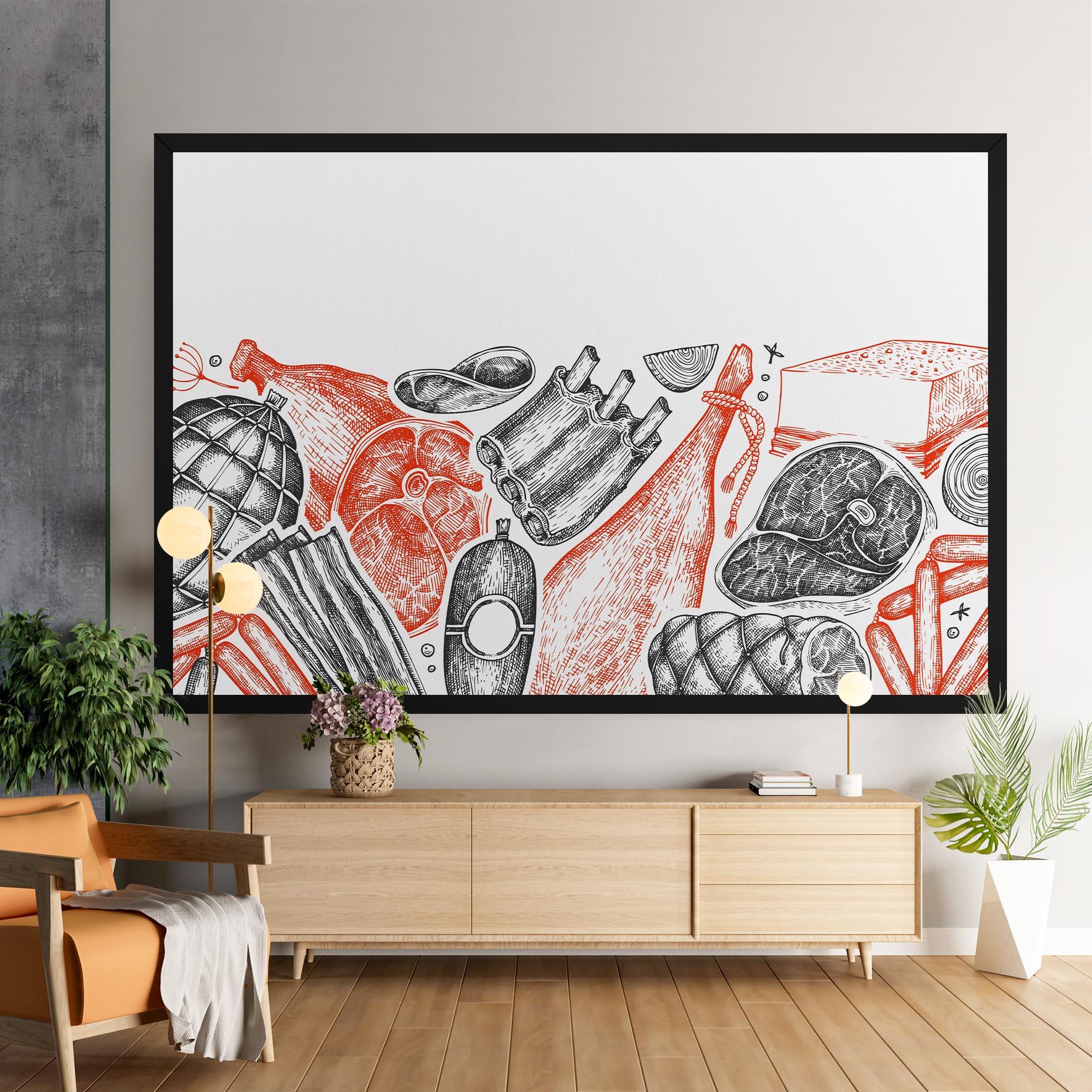 Leinwandbild Grey Orange Meat mockup 9