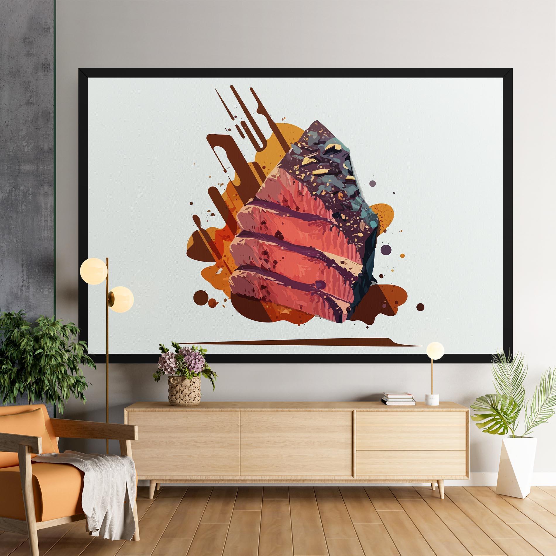 Leinwandbild Meat Floating mockup 9