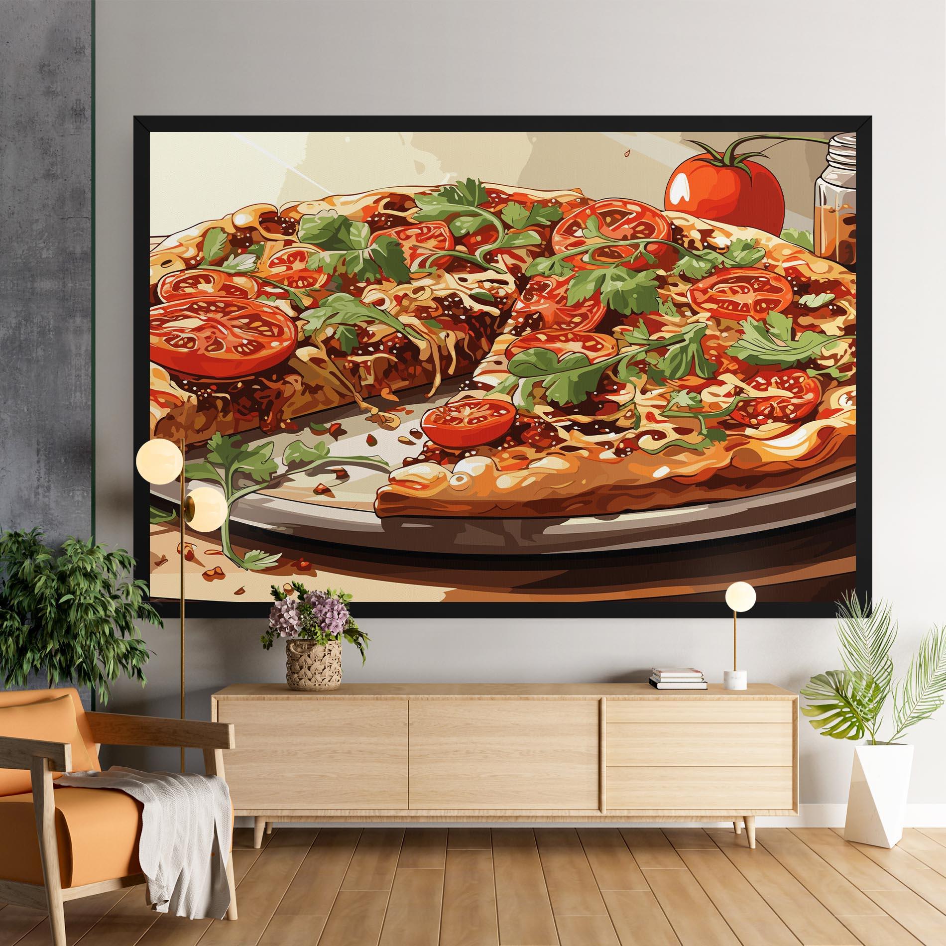 Leinwandbild Pizza View mockup 9