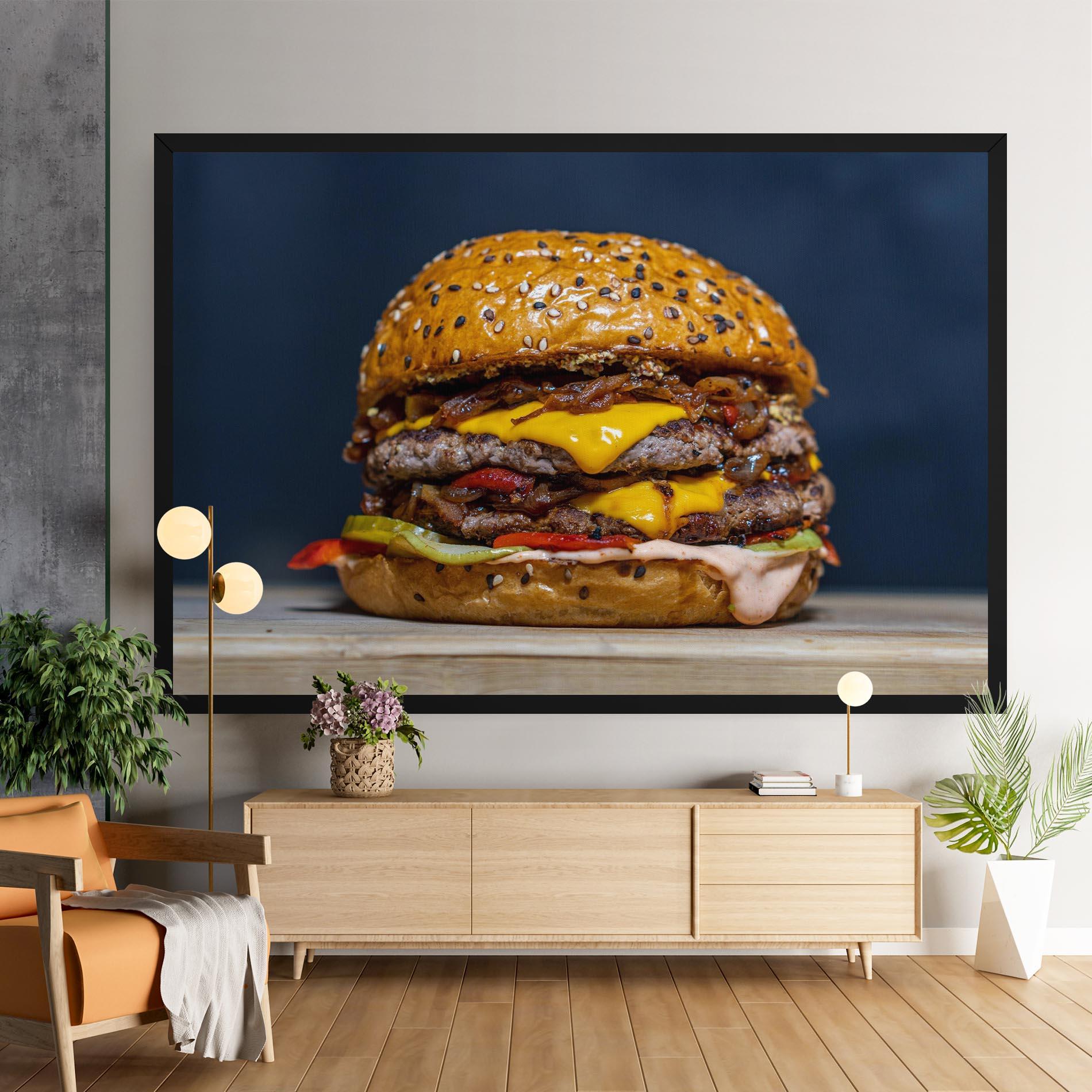 Leinwandbild Tasty Hamburger mockup 9