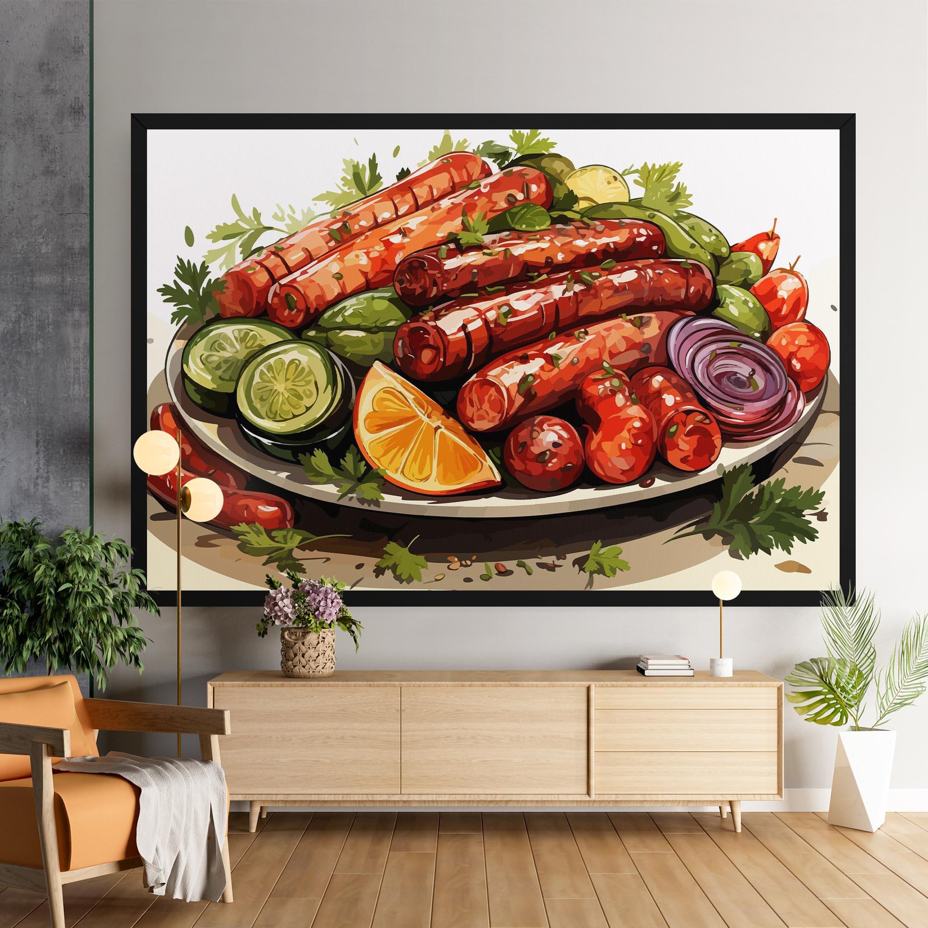 Leinwandbild Tasty Sousages mockup 9