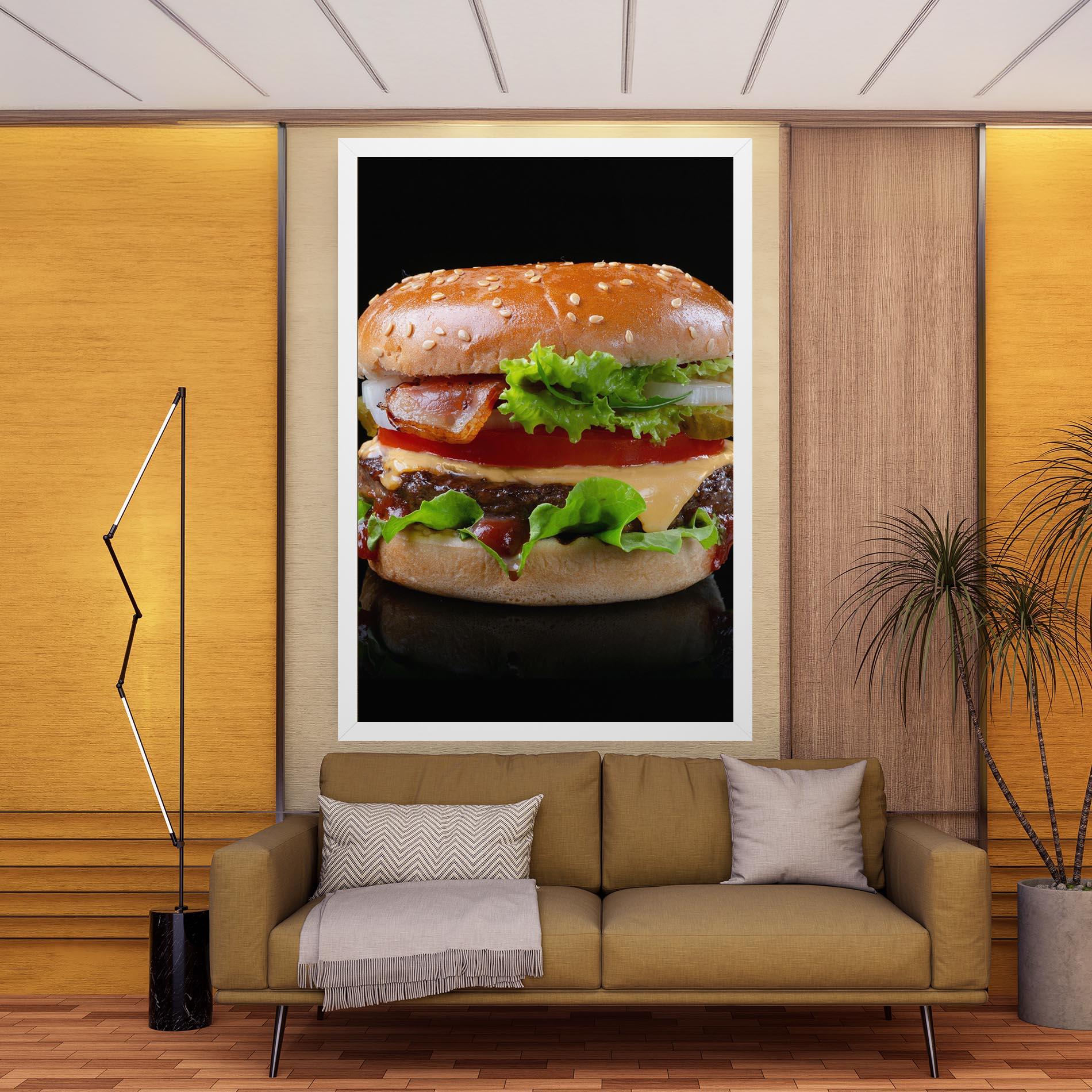 Leinwandbild Yumm Hamburger mockup 9
