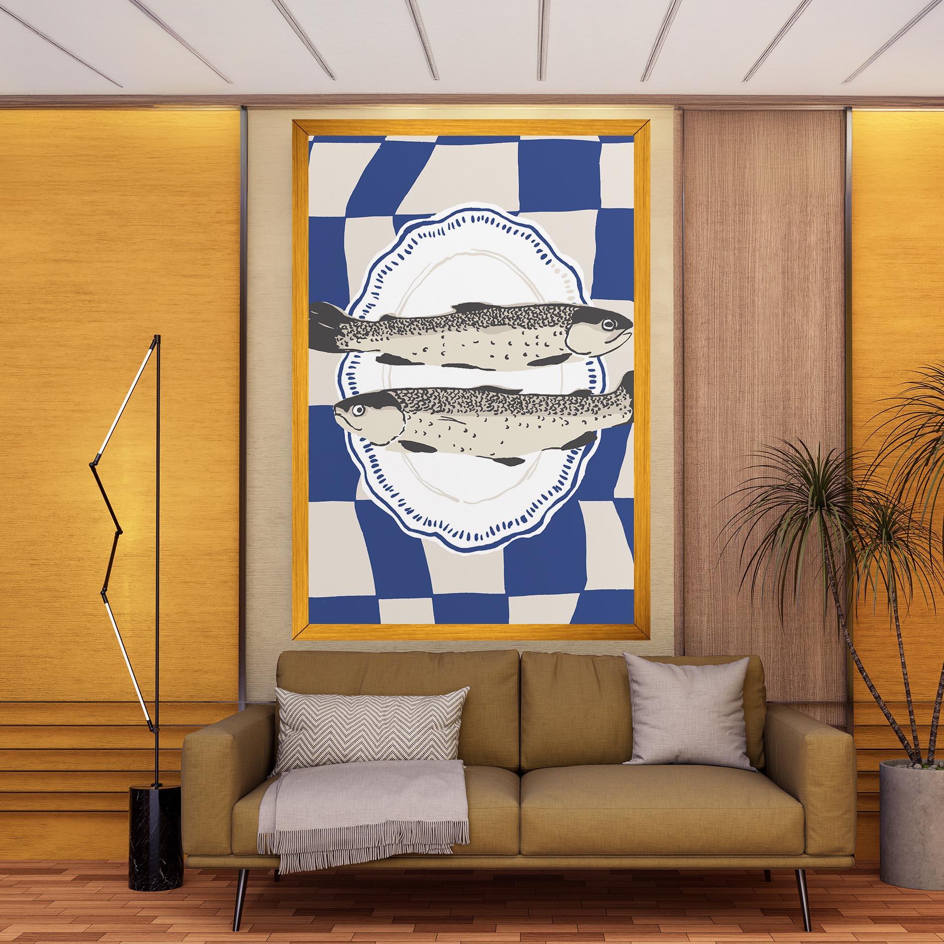 Leinwandbild Food Fish mockup 9