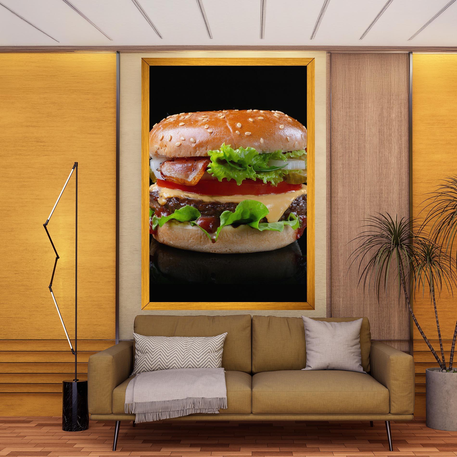 Leinwandbild Yumm Hamburger mockup 9